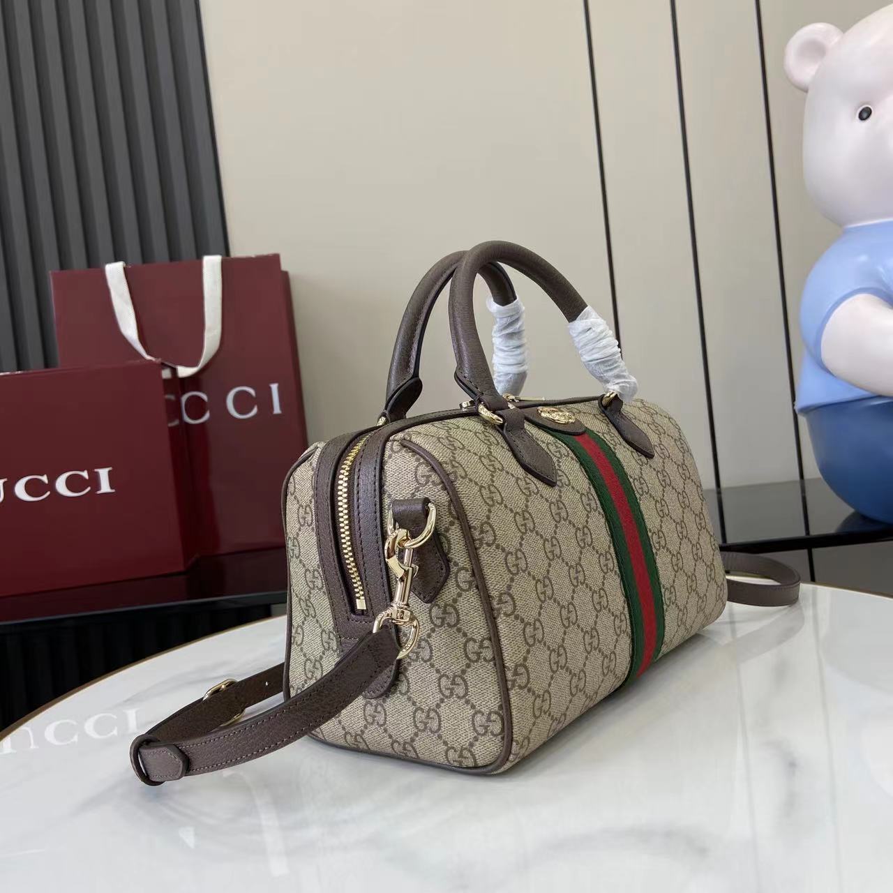 Gucci Ophidia Medium Boston Bag - FashionPlug