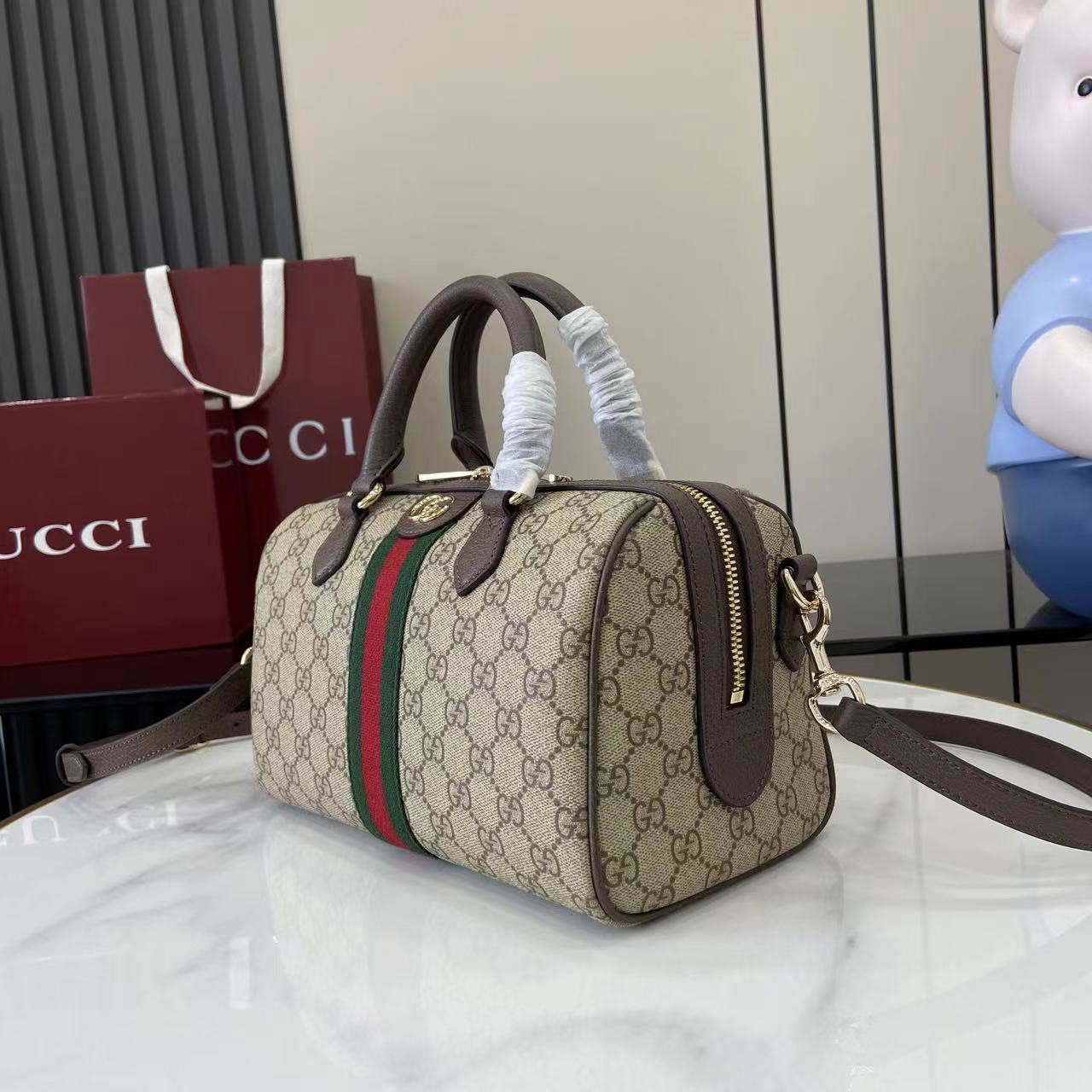 Gucci Ophidia Medium Boston Bag - FashionPlug