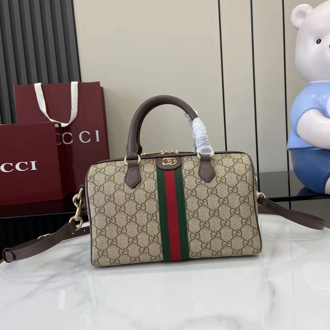 Gucci Ophidia Medium Boston Bag - FashionPlug
