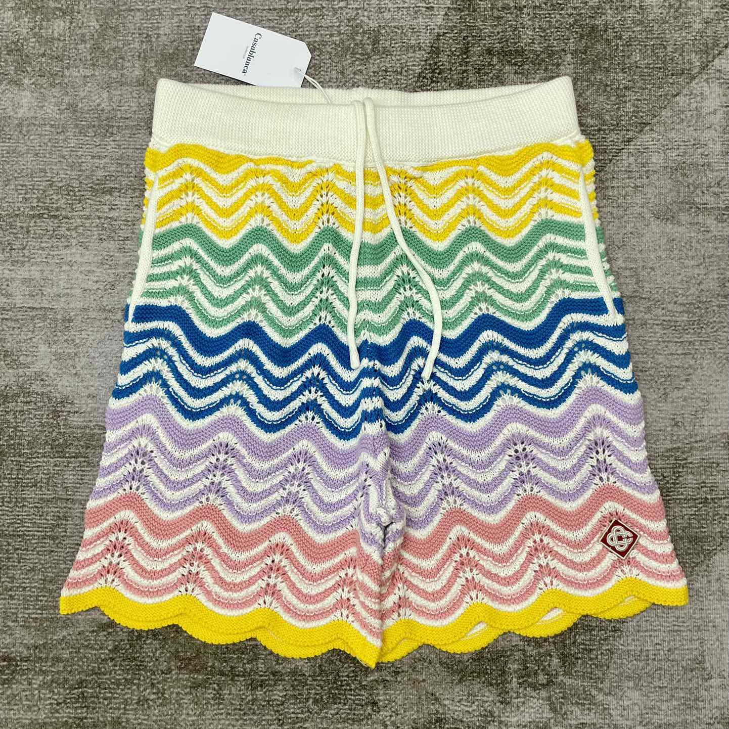 Casablanca Gradient Wave Knit Shorts   D0057 - FashionPlug
