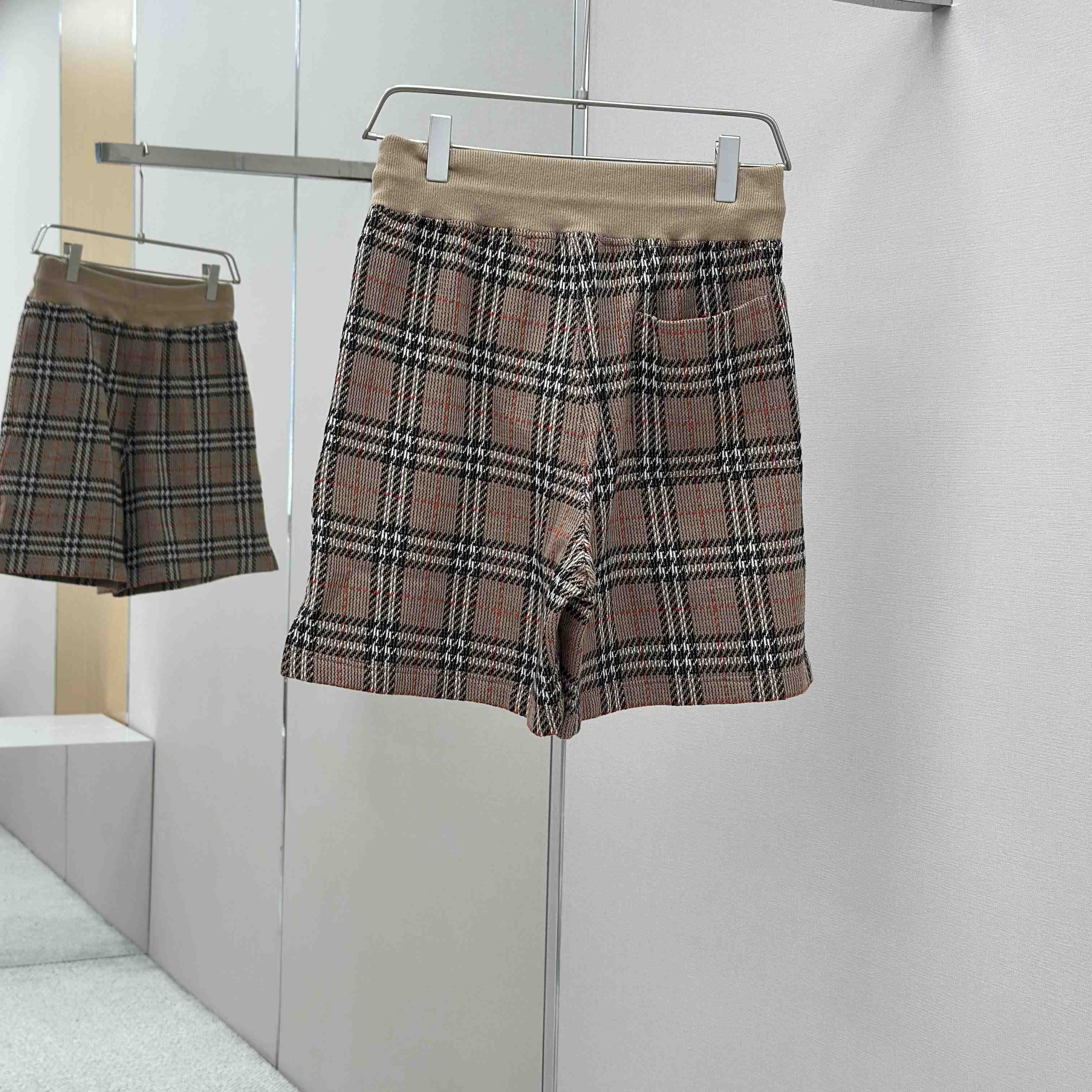 Burberry Check Cotton Blend Track Shorts - FashionPlug