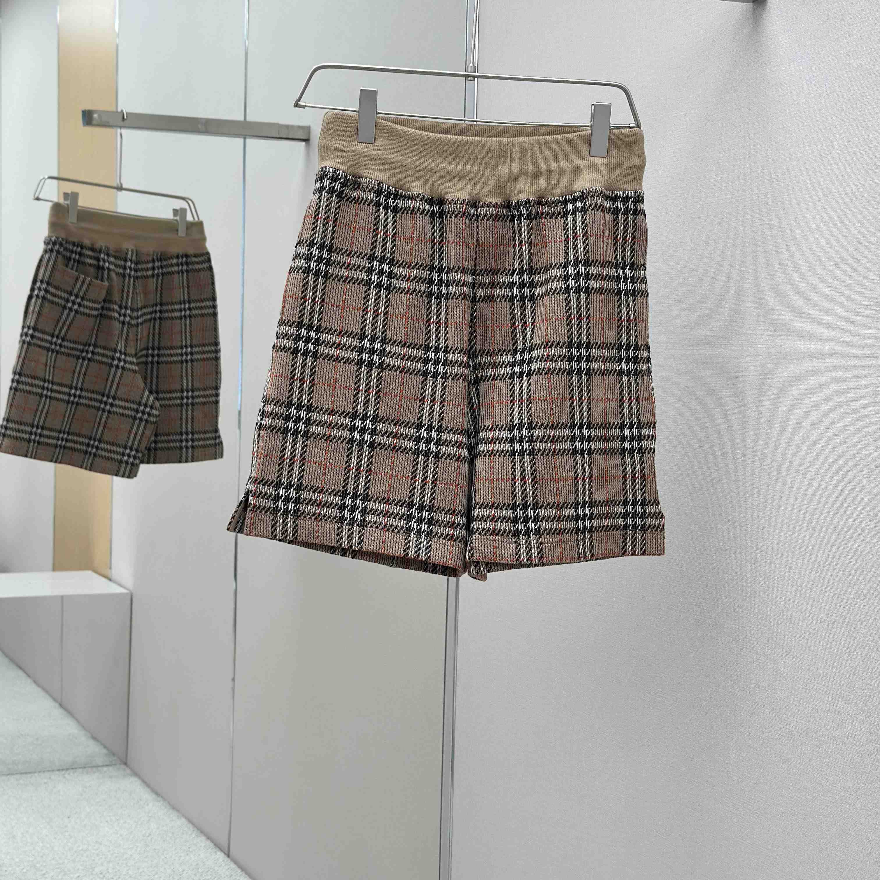 Burberry Check Cotton Blend Track Shorts - FashionPlug
