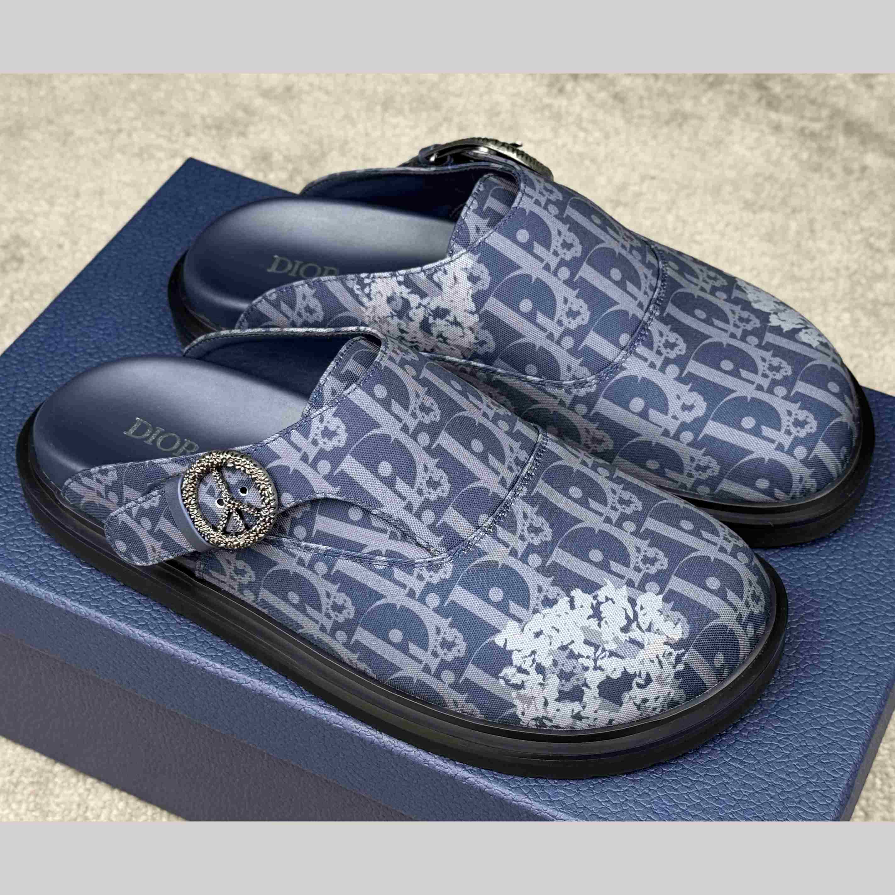 Denim Tears x Dior Aqua Mules - FashionPlug