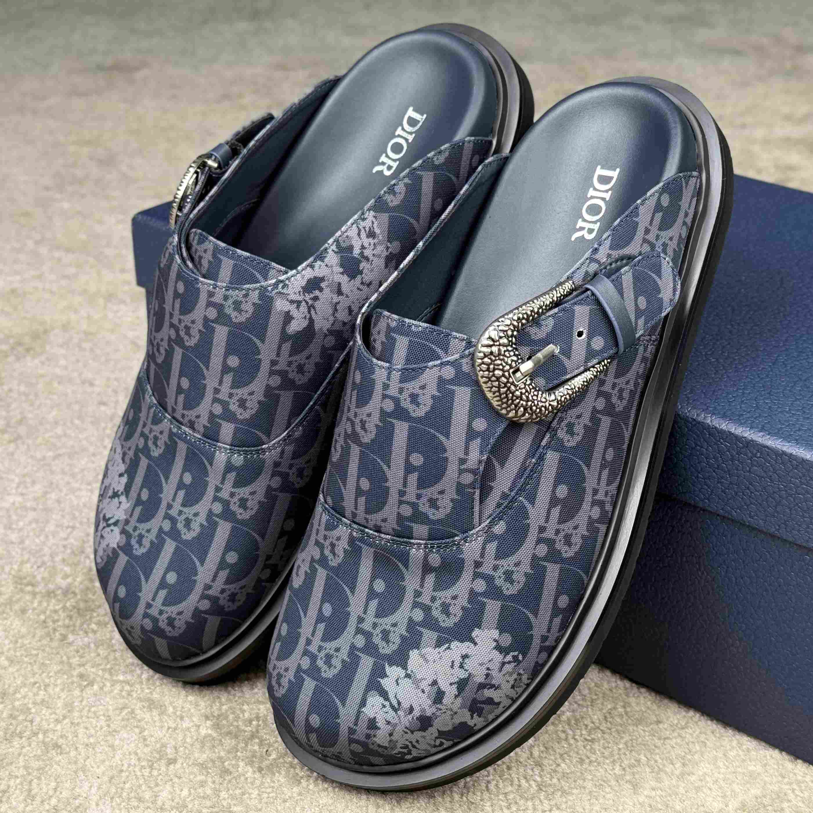 Denim Tears x Dior Aqua Mules - FashionPlug