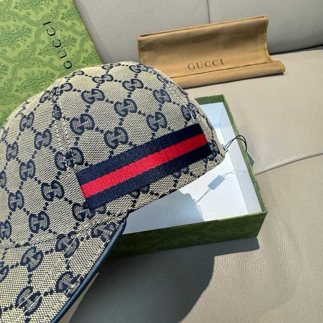 Gucci Original GG Canvas Baseball Hat With Web - FashionPlug