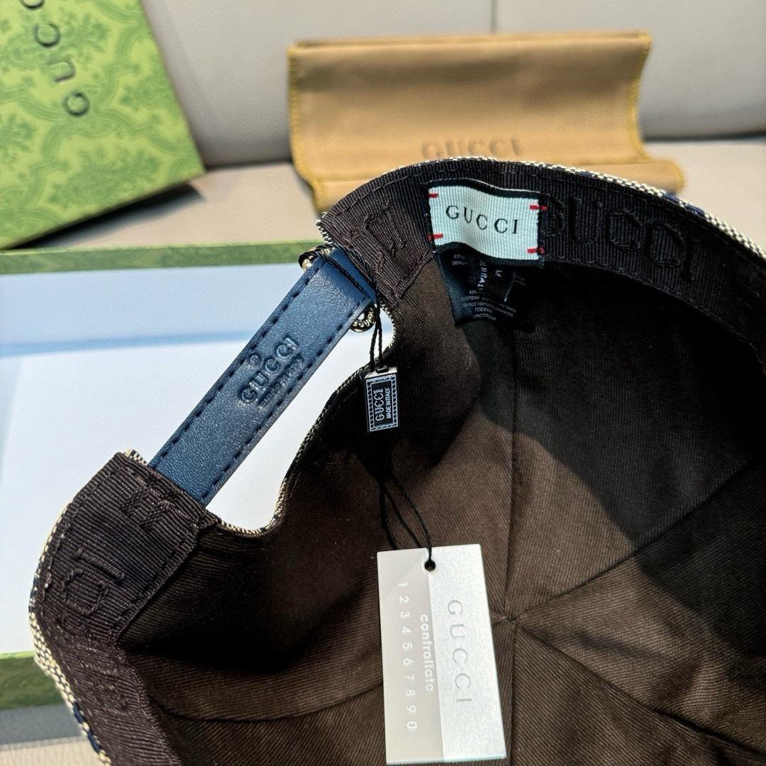 Gucci Original GG Canvas Baseball Hat With Web - FashionPlug