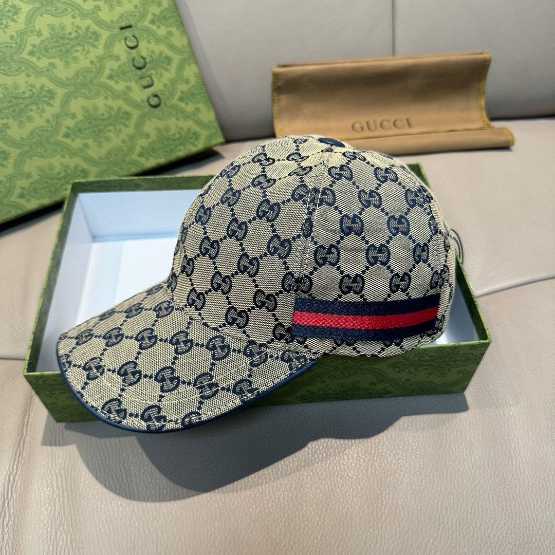 Gucci Original GG Canvas Baseball Hat With Web - FashionPlug