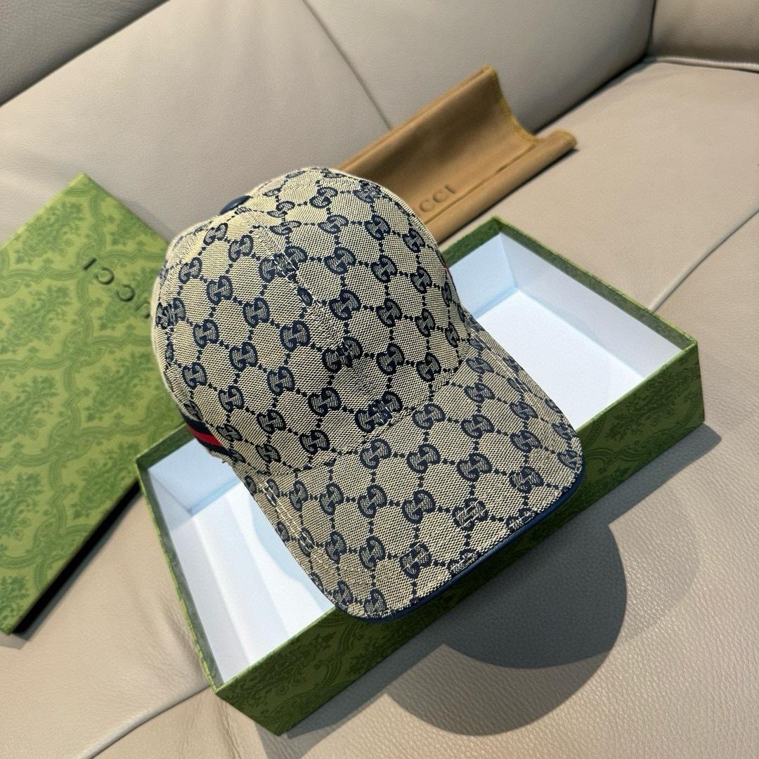 Gucci Original GG Canvas Baseball Hat With Web - FashionPlug