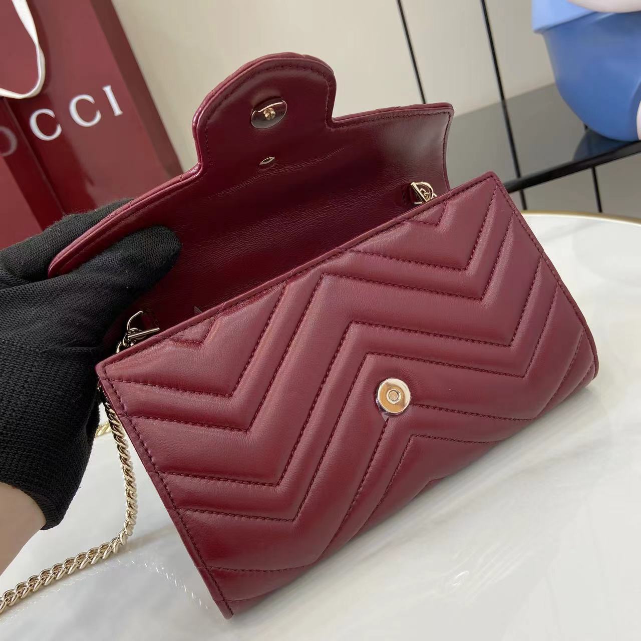 Gucci GG Marmont Wallet On Chain - FashionPlug