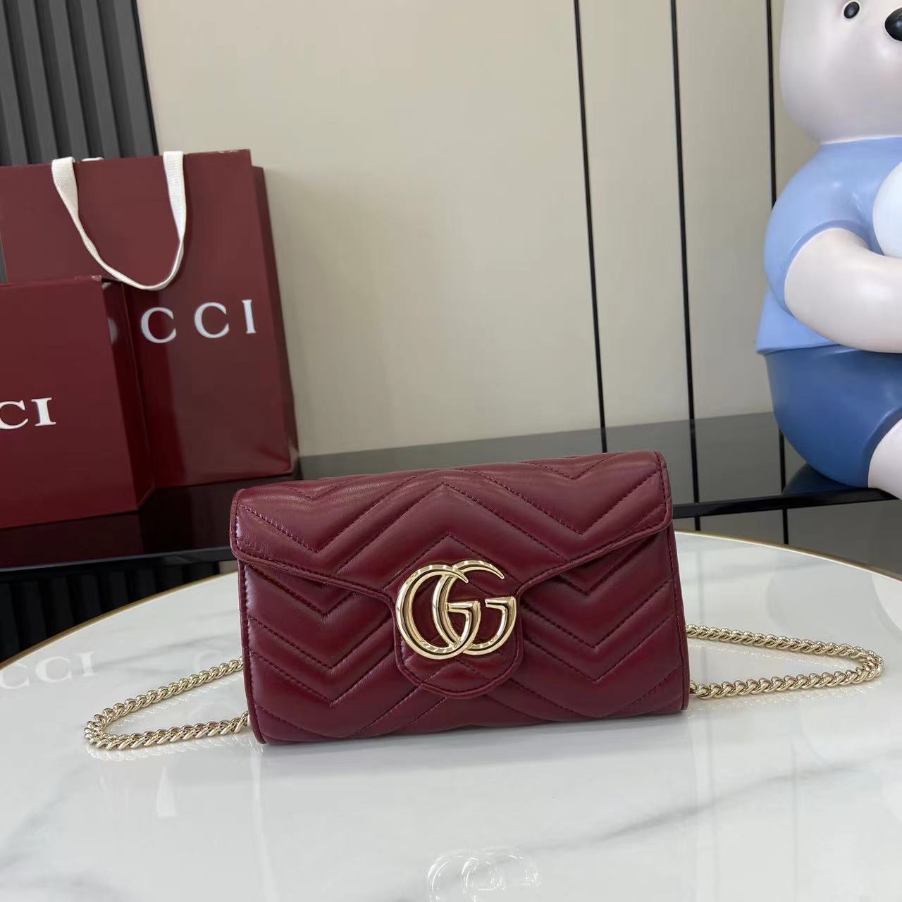 Gucci GG Marmont Wallet On Chain - FashionPlug