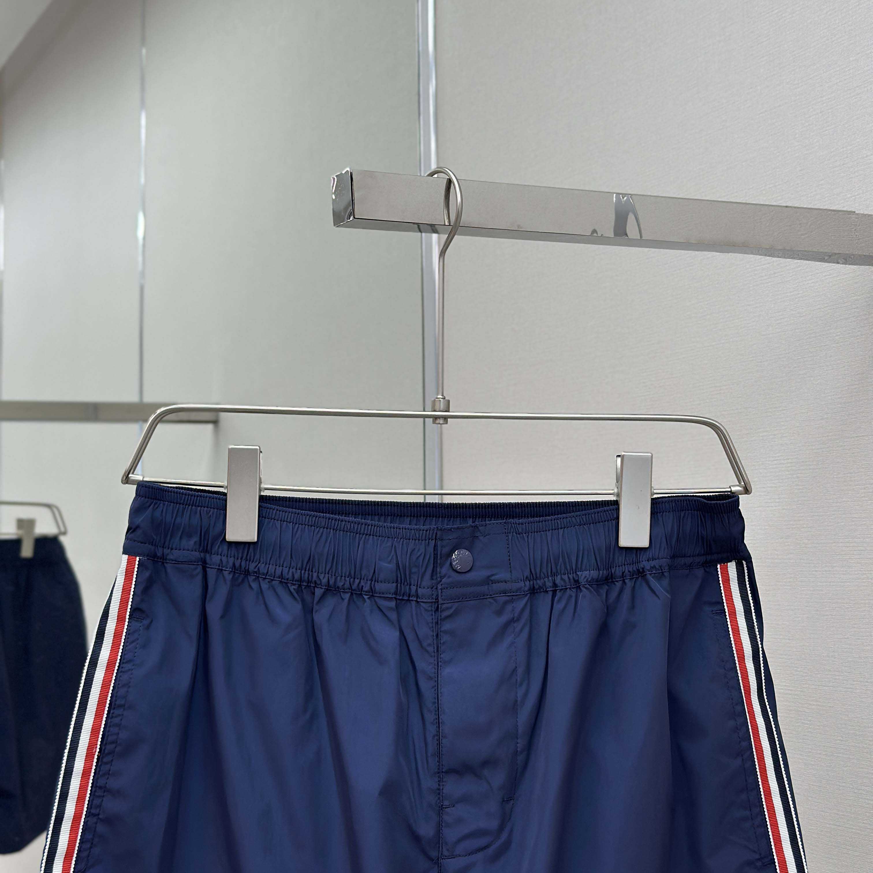 Moncler Blue Tricolour-Trimmed Swim Shorts - FashionPlug