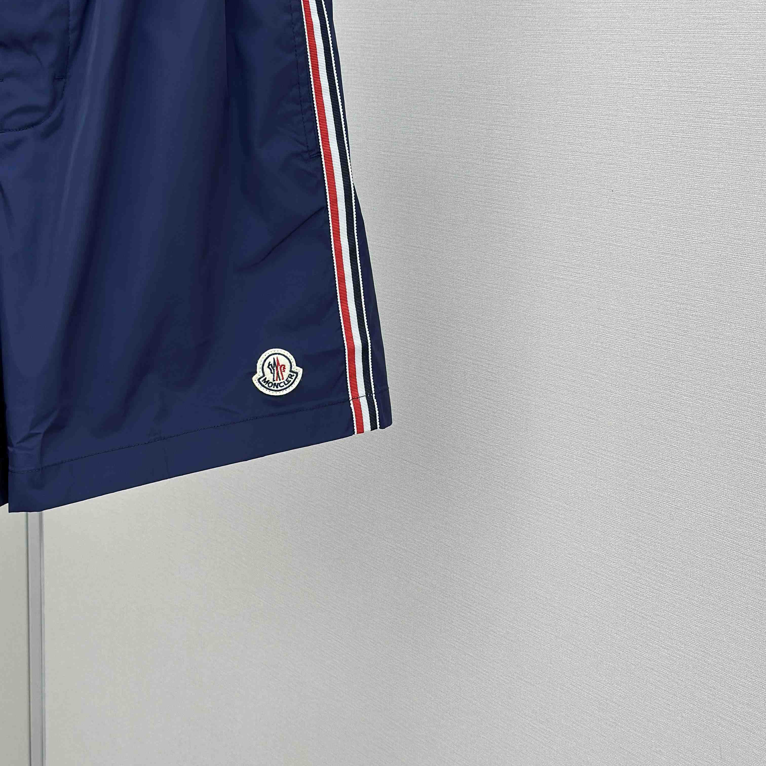 Moncler Blue Tricolour-Trimmed Swim Shorts - FashionPlug