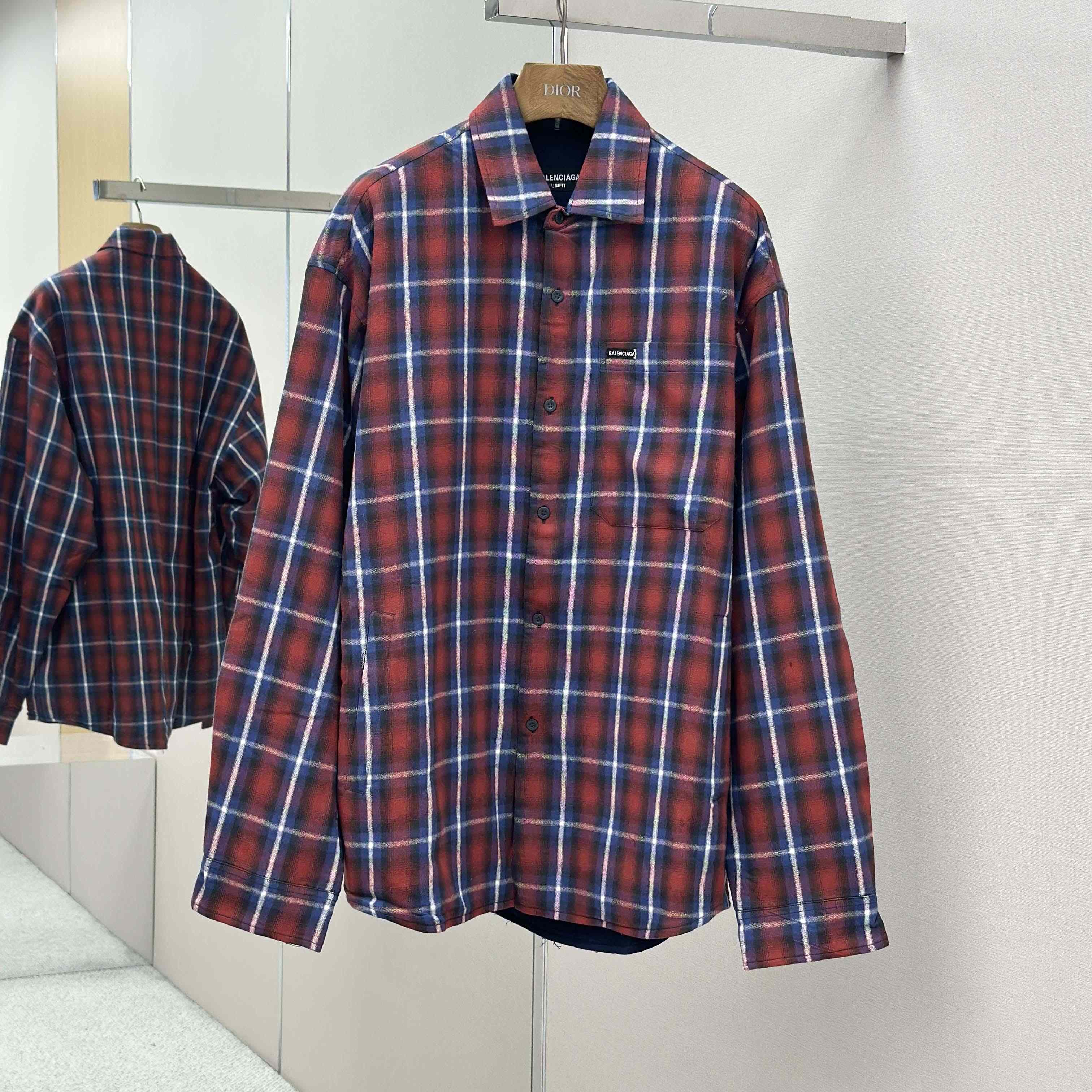 Balenciaga Check-print Lined Shirt - FashionPlug