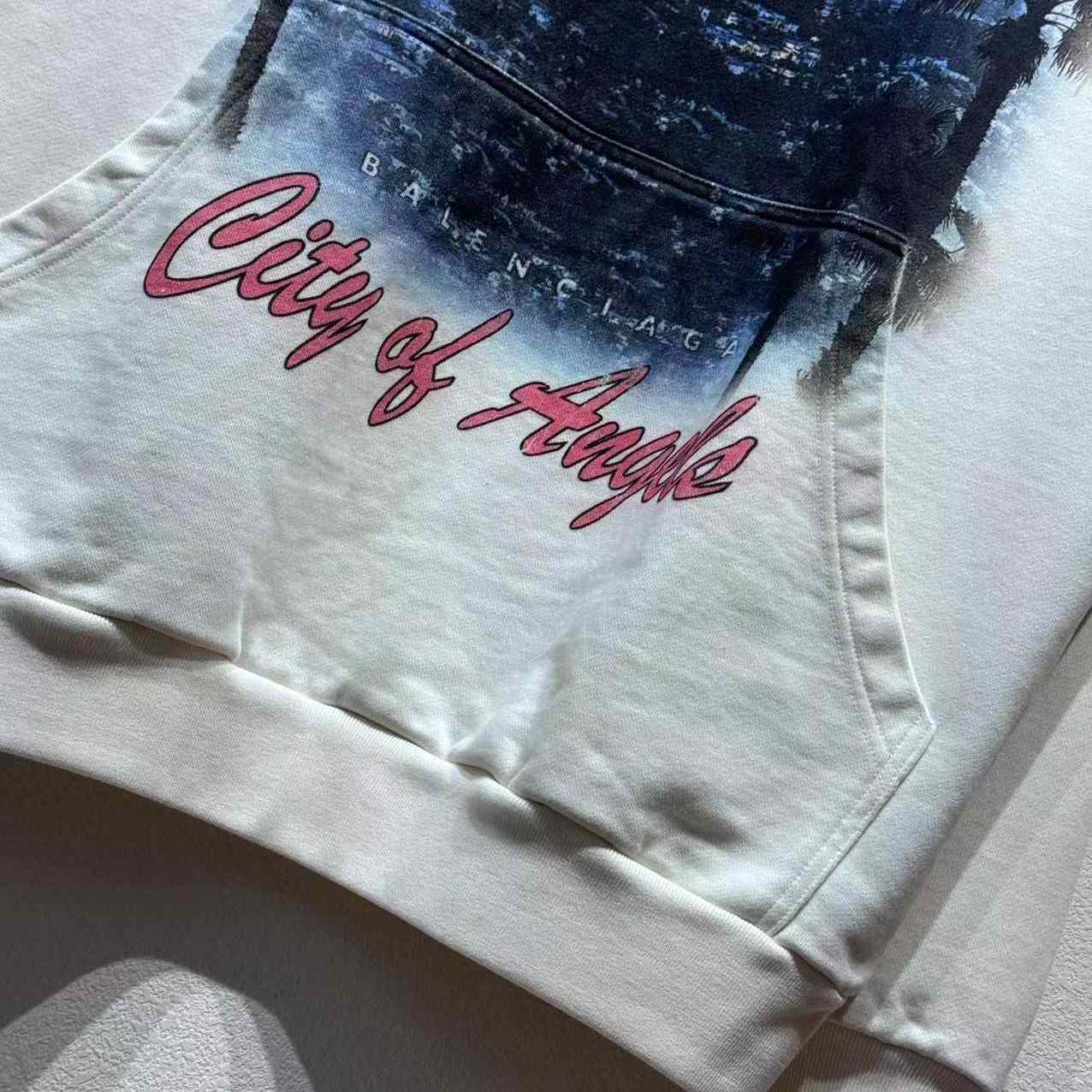 Balenciaga City Of Angels Hoodie Medium Fit In Dirty White  - FashionPlug