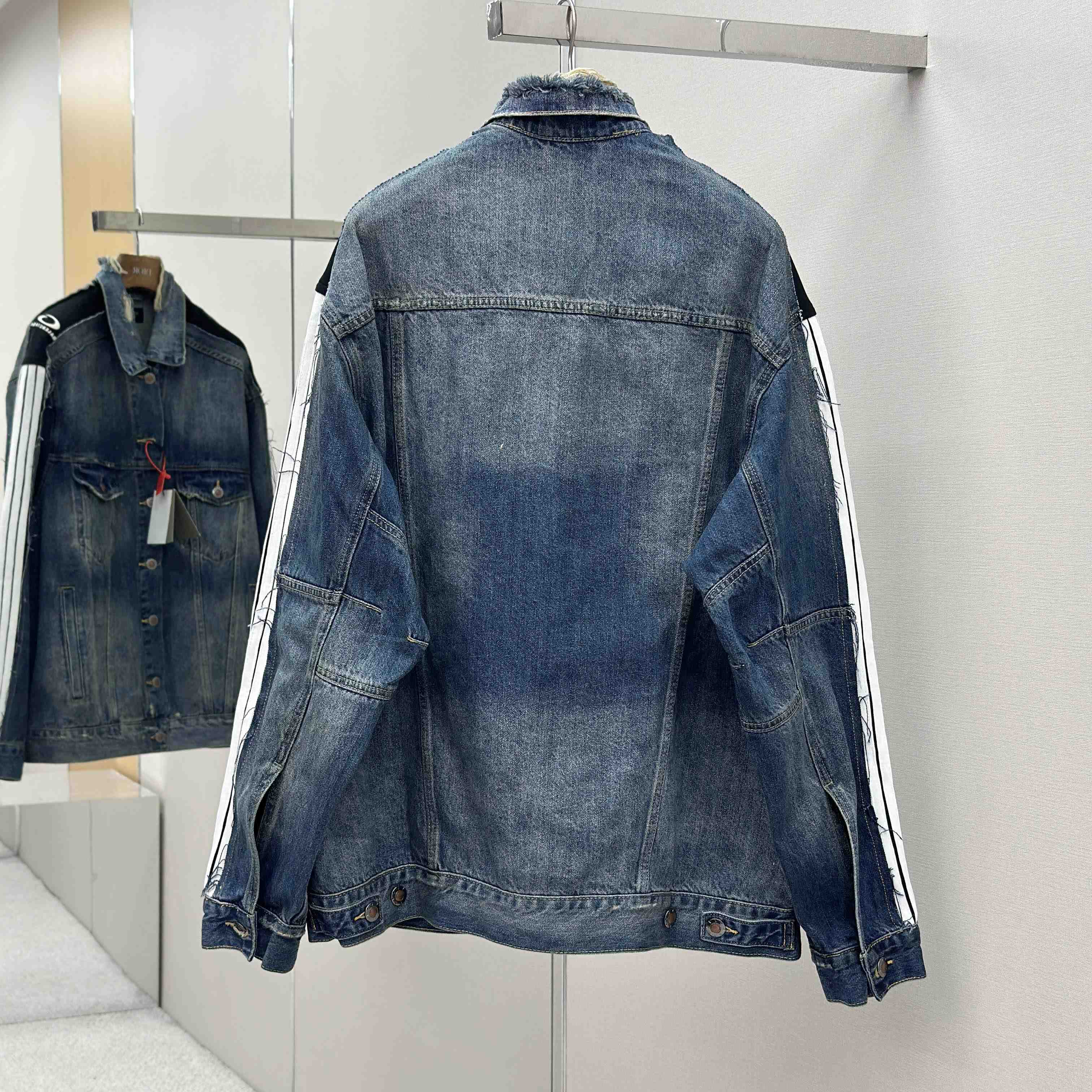 Balenciaga Cut-Up Tracksuit Jacket In Blue And Black Technical Fabric - FashionPlug