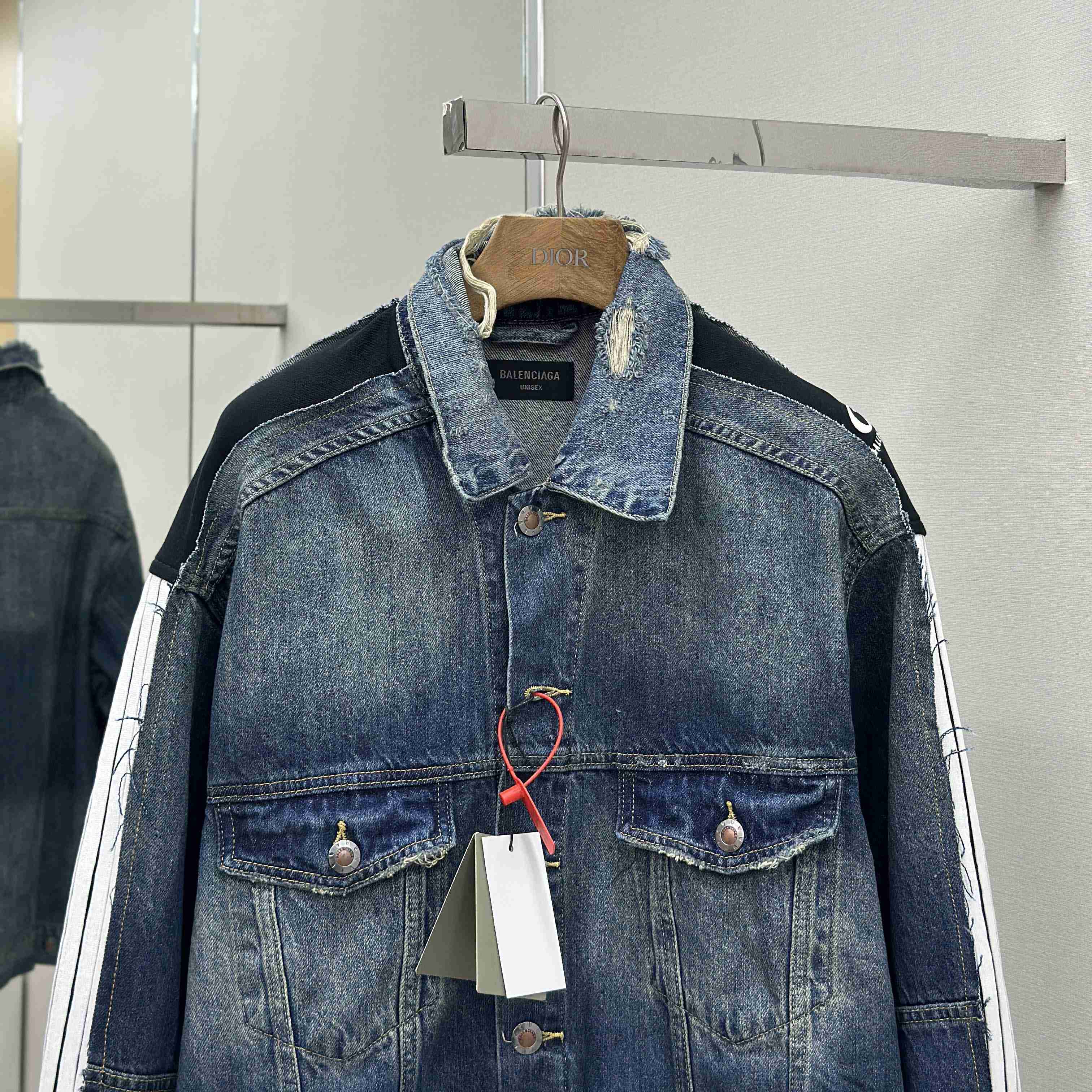 Balenciaga Cut-Up Tracksuit Jacket In Blue And Black Technical Fabric - FashionPlug