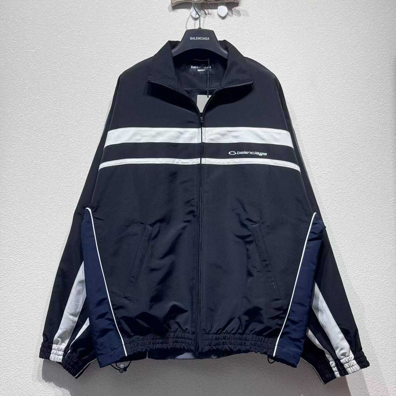 Balenciaga 50/50 tracksuit Jacket In Washed Black - FashionPlug
