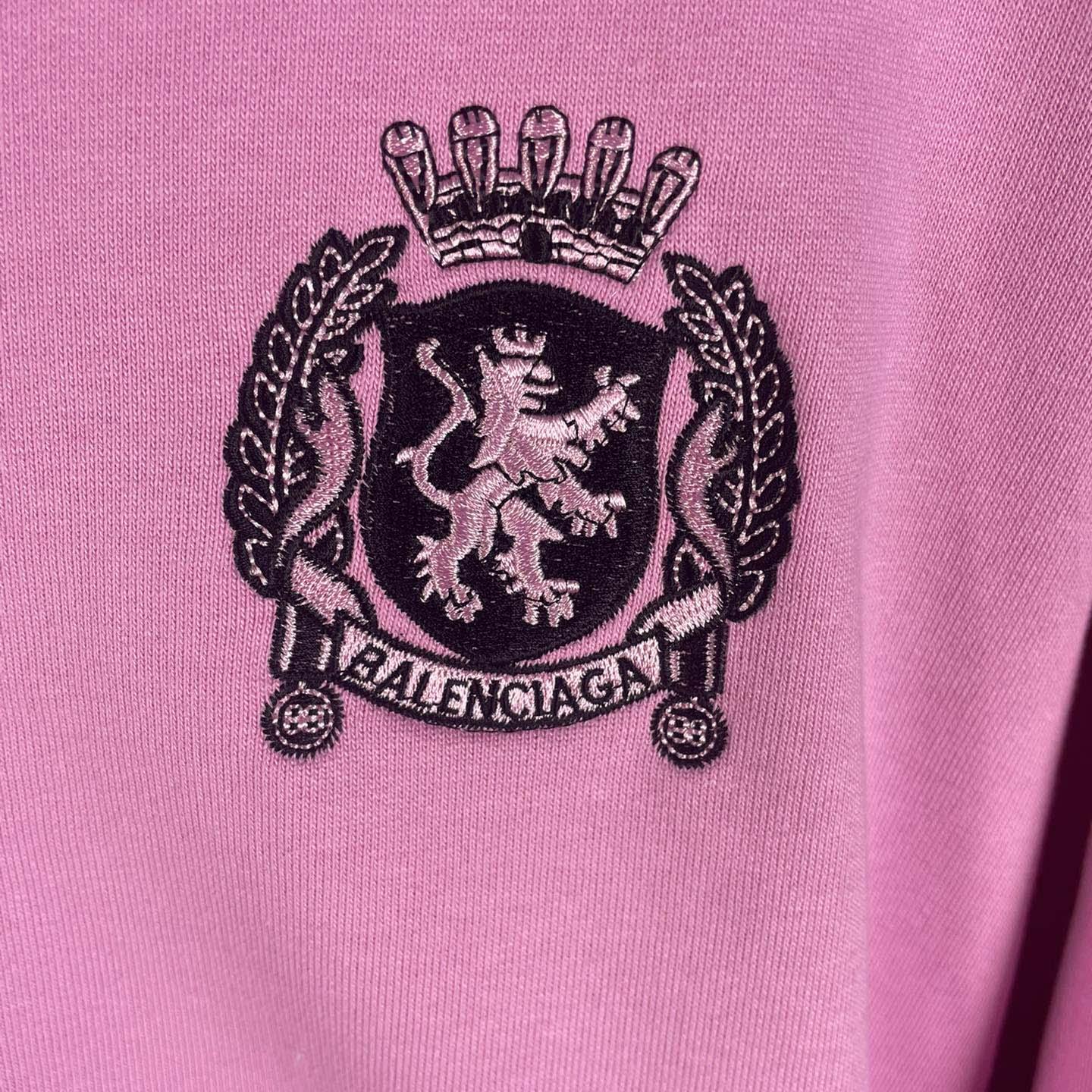 Balenciaga Paris Pink Soccer Zip-up Hoodie - FashionPlug