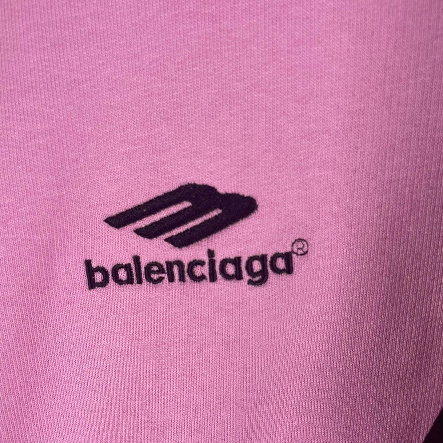 Balenciaga Paris Pink Soccer Zip-up Hoodie - FashionPlug
