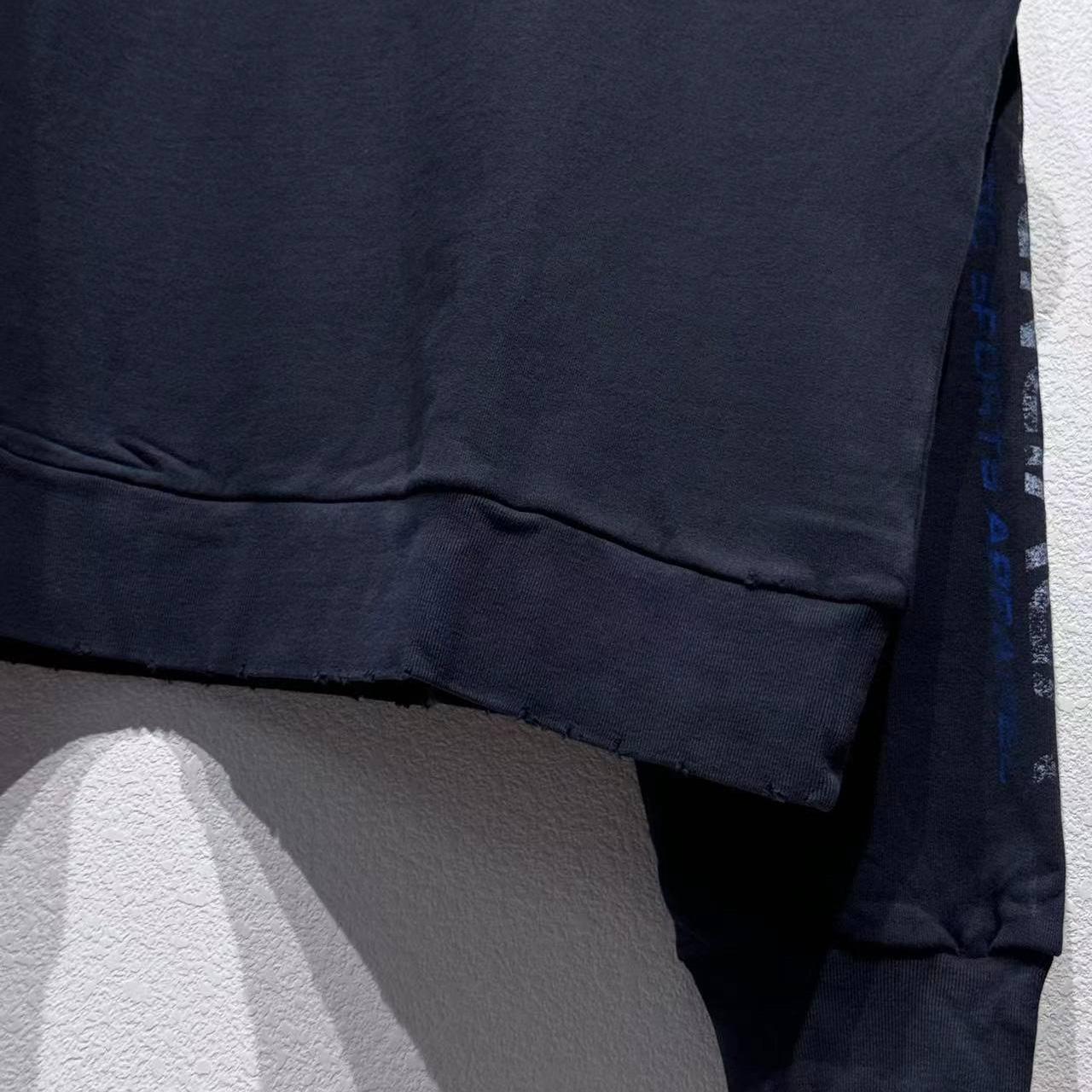 Balenciaga Distressed Cotton Jersey Sweatshirt - FashionPlug