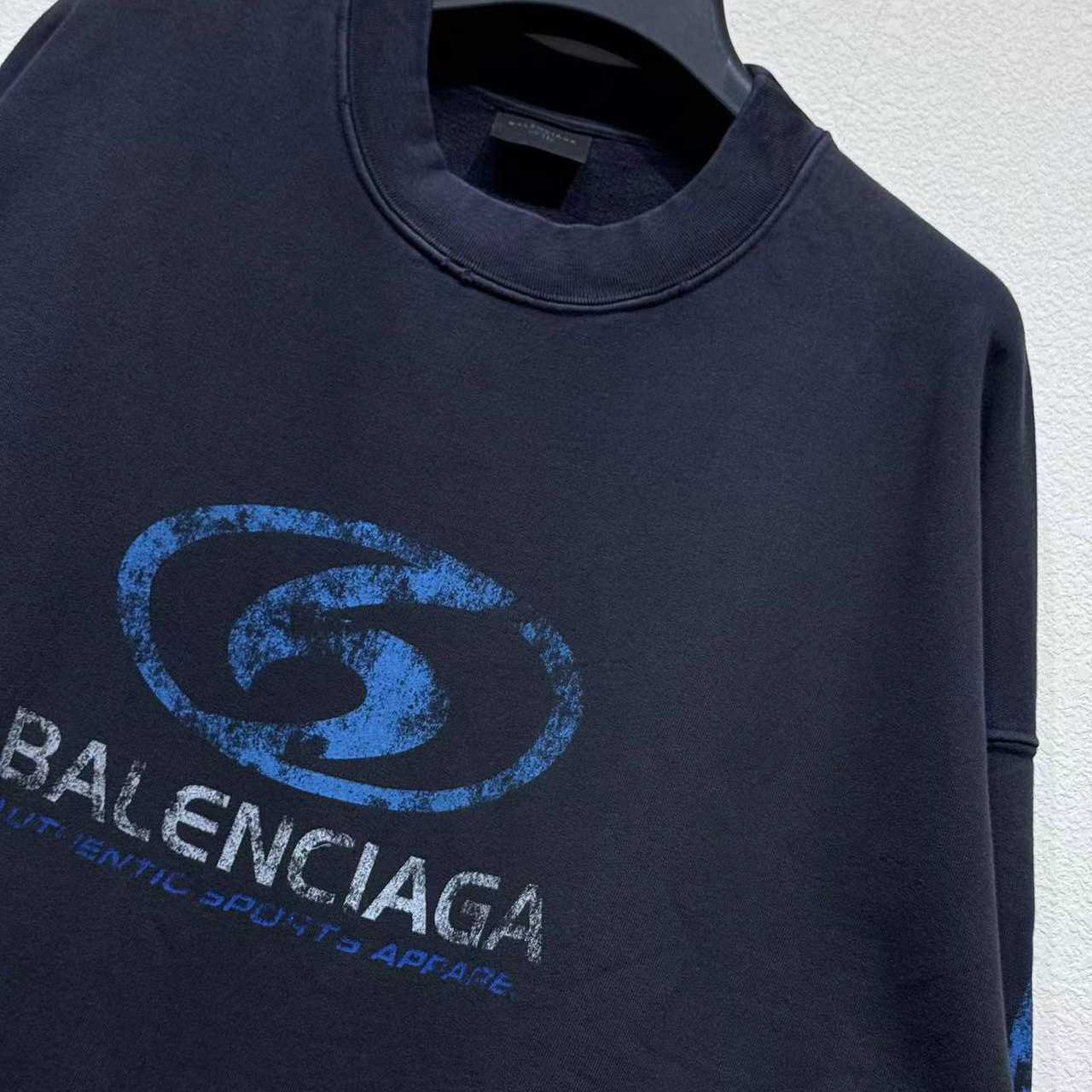 Balenciaga Distressed Cotton Jersey Sweatshirt - FashionPlug