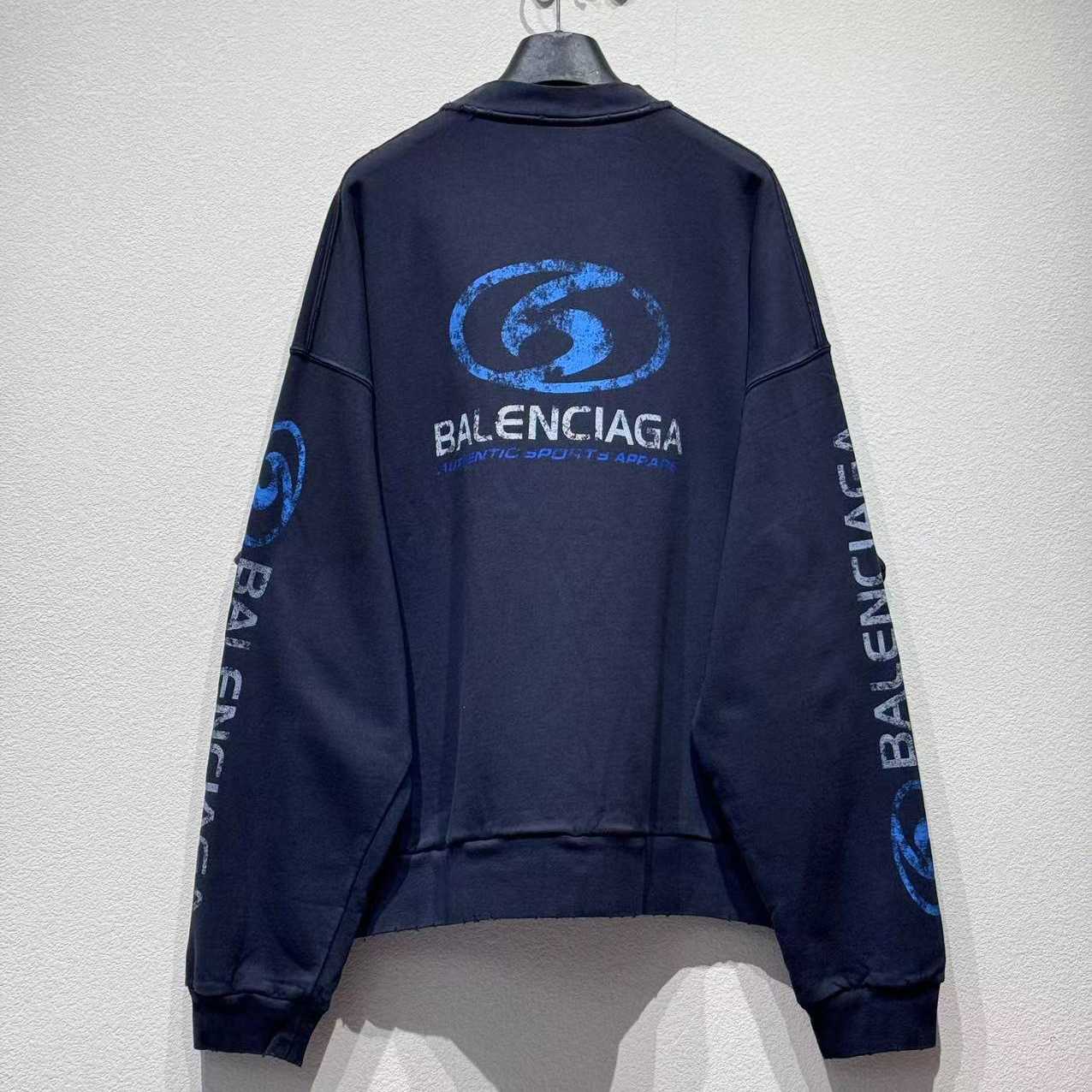 Balenciaga Distressed Cotton Jersey Sweatshirt - FashionPlug
