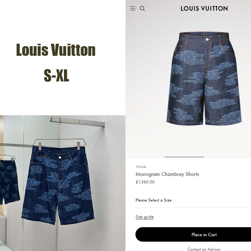 Louis Vuitton Monogram Chambray Shorts   1AILU6 - FashionPlug