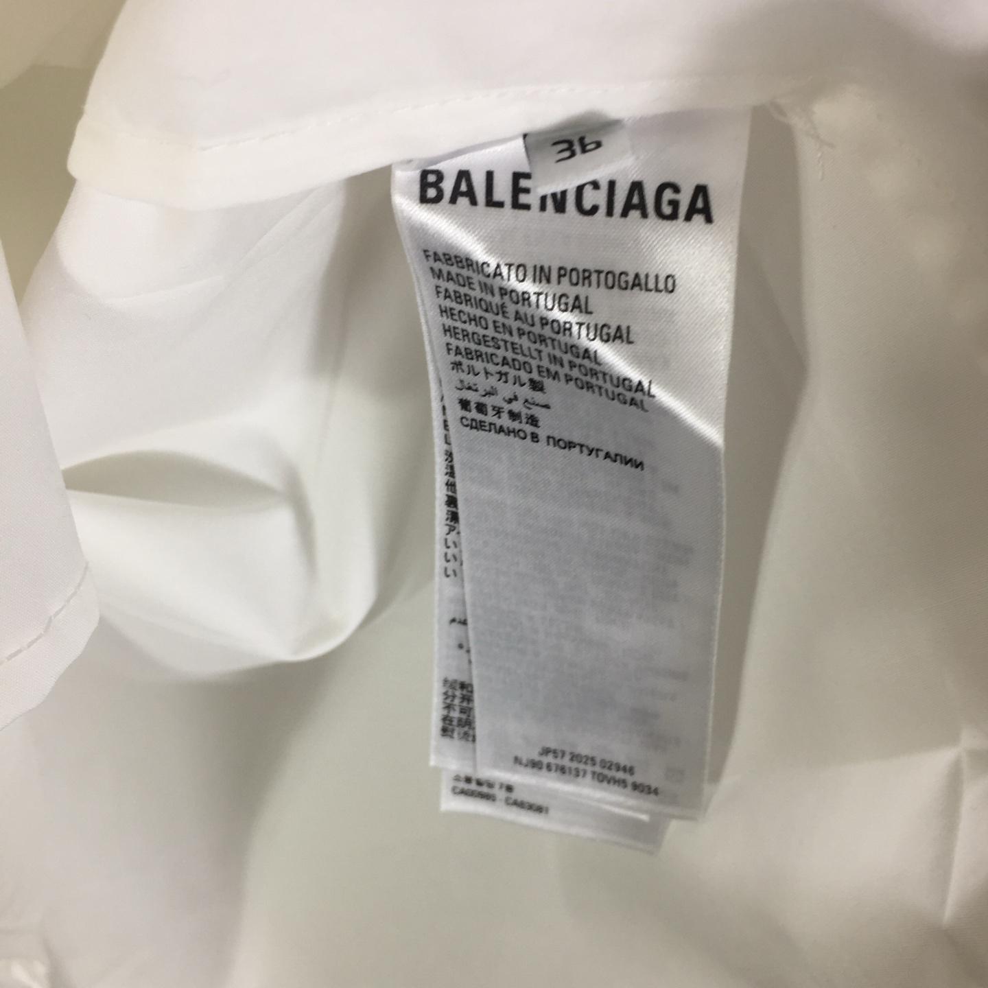 Balenciaga Logo-patch Cotton Shirt - FashionPlug