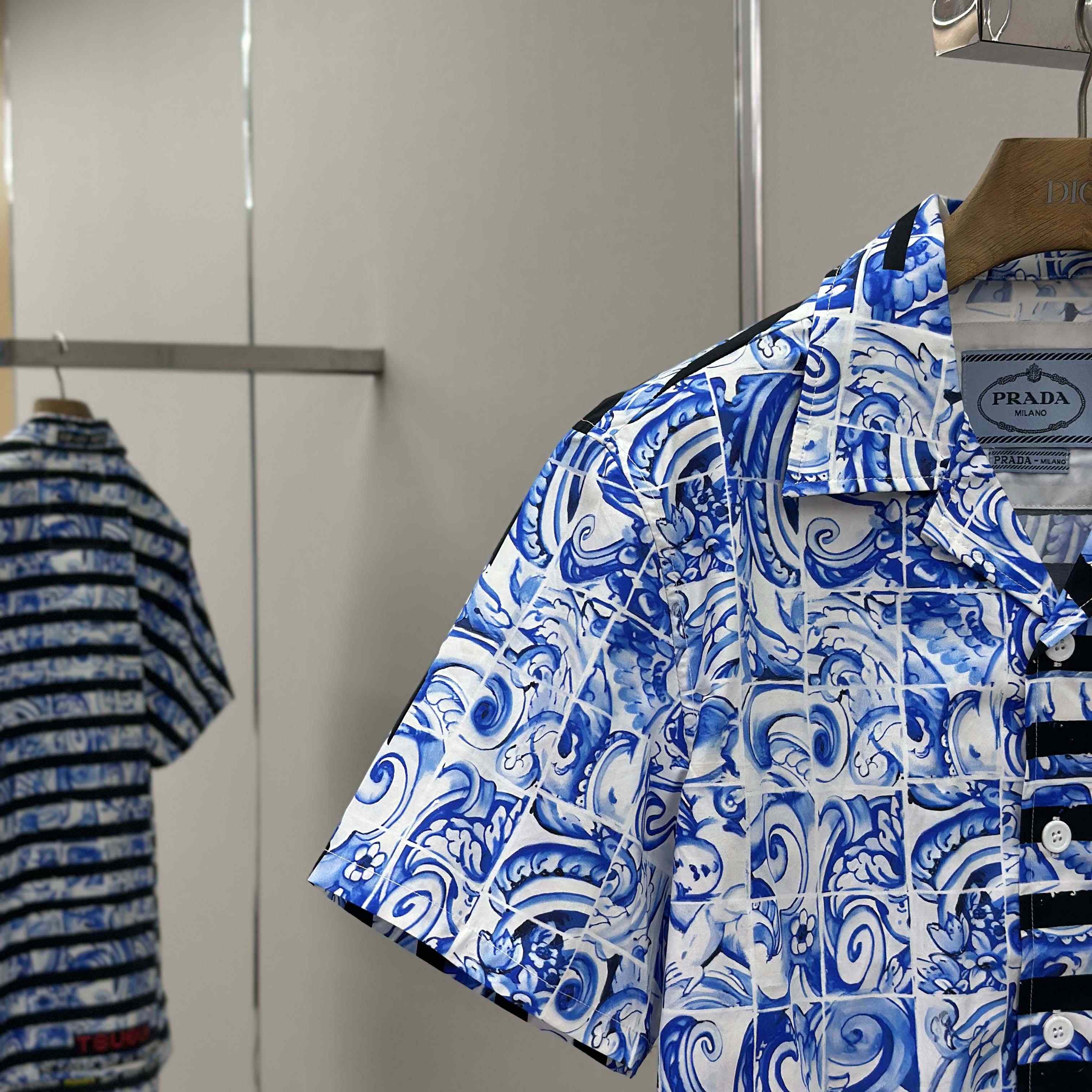 Prada Timecapsule Printed Cotton Shirt - FashionPlug