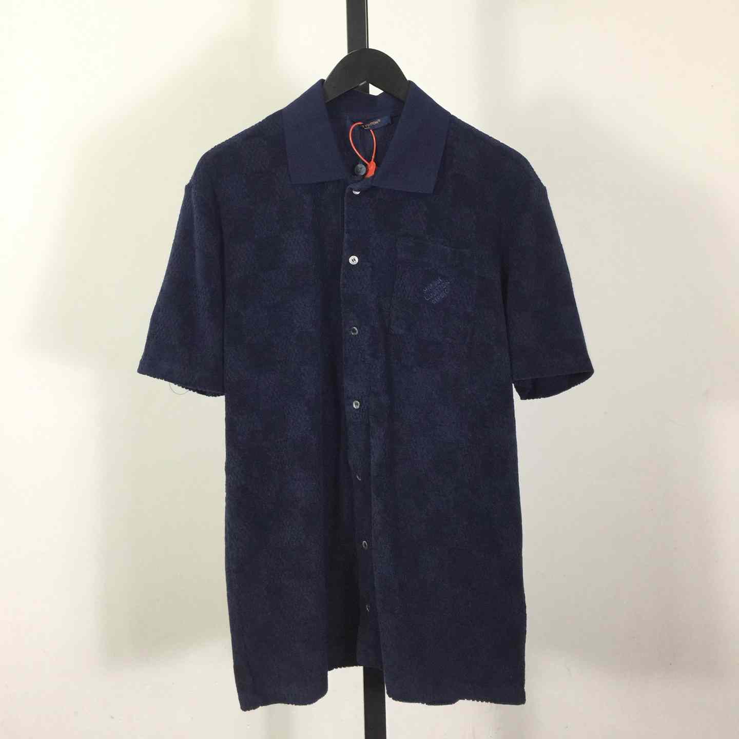 Louis Vuitton Damier French Terry Short-Sleeved Cotton-Blend Shirt   1AGK51 - FashionPlug