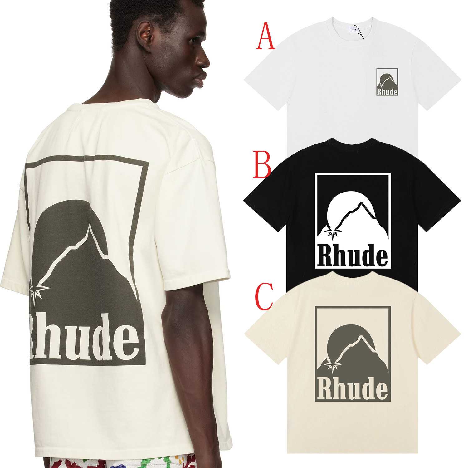 Rhude Off- Moonlight Badge T-Shirt - FashionPlug