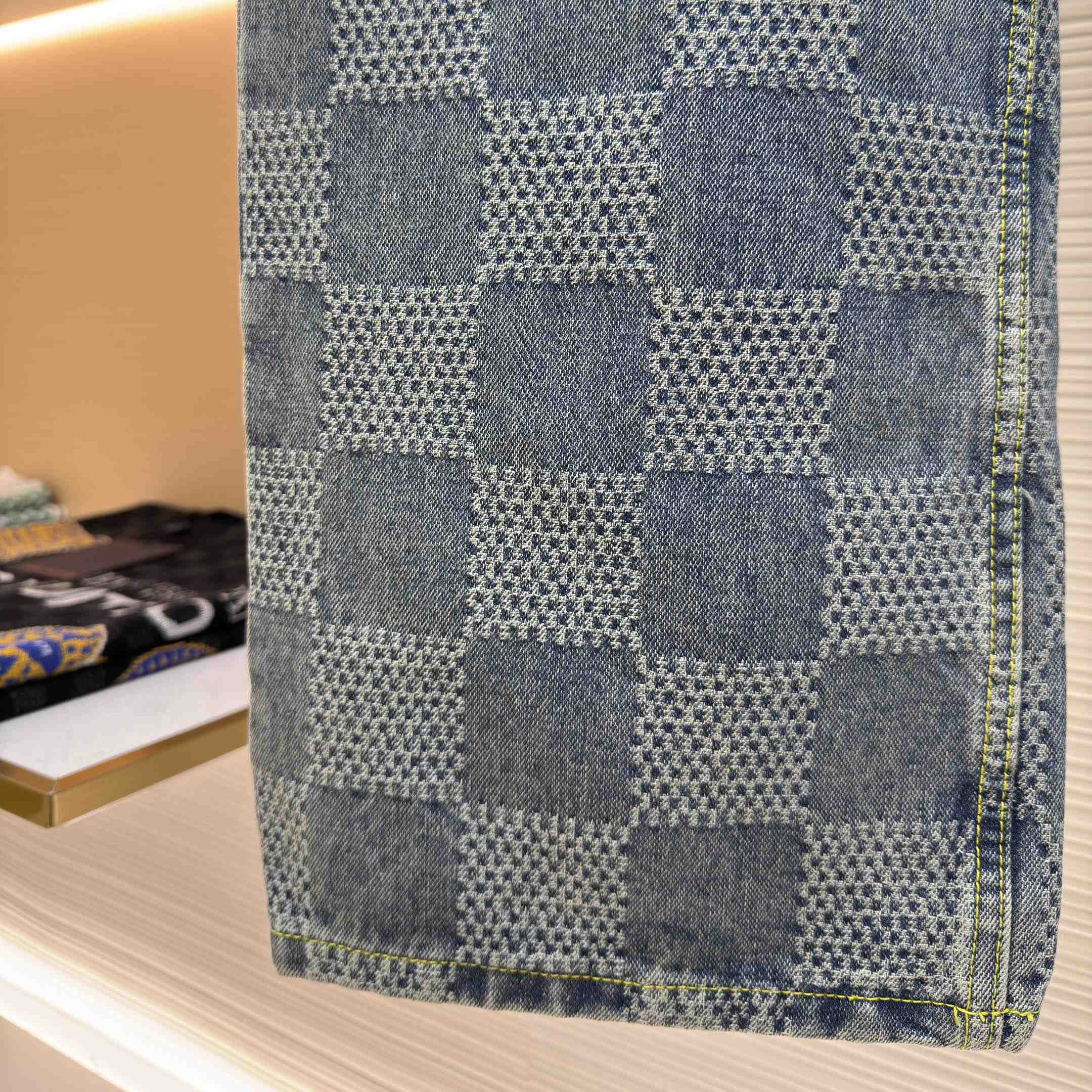 Louis Vuitton Damier Bootcut Denim Pants - FashionPlug