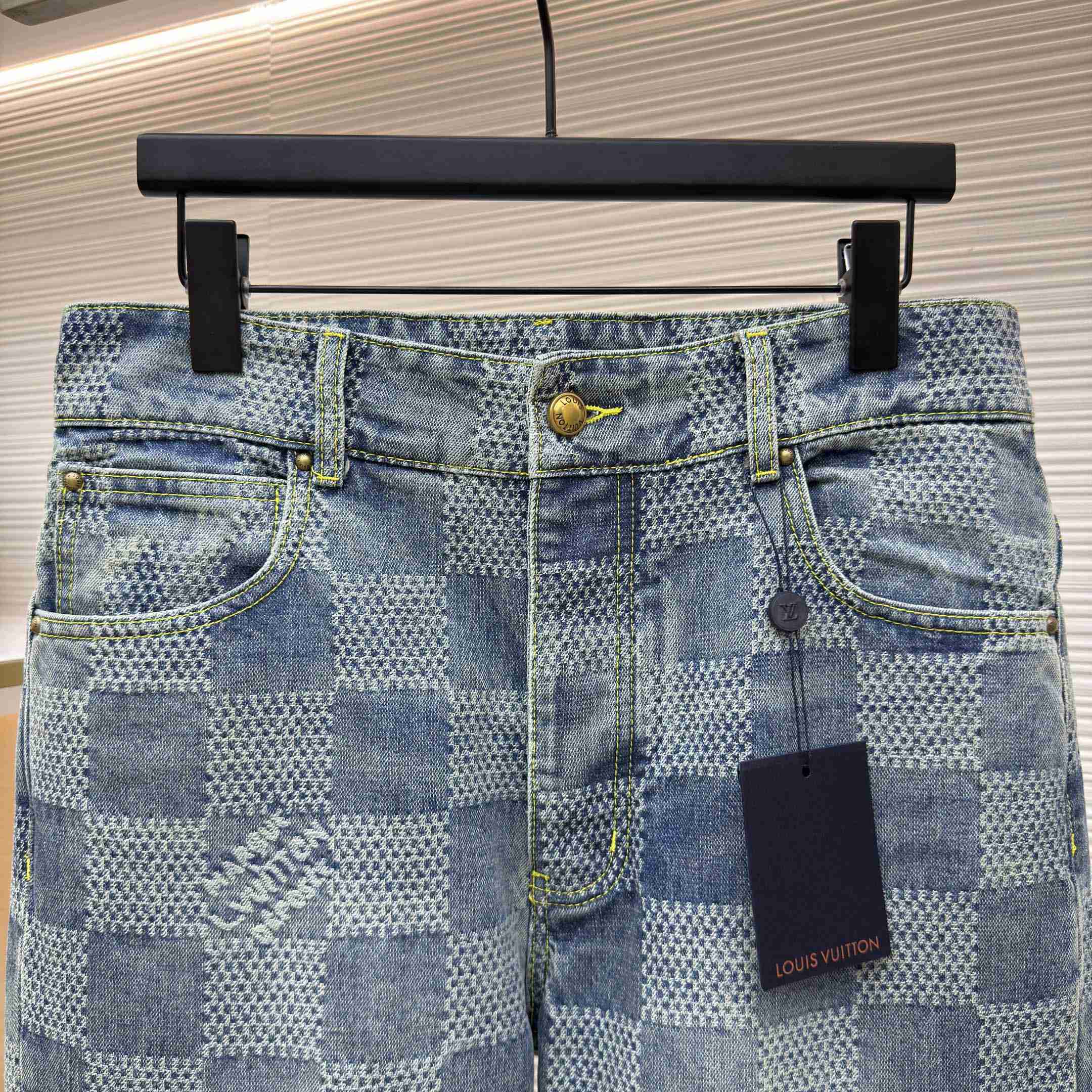 Louis Vuitton Damier Bootcut Denim Pants - FashionPlug
