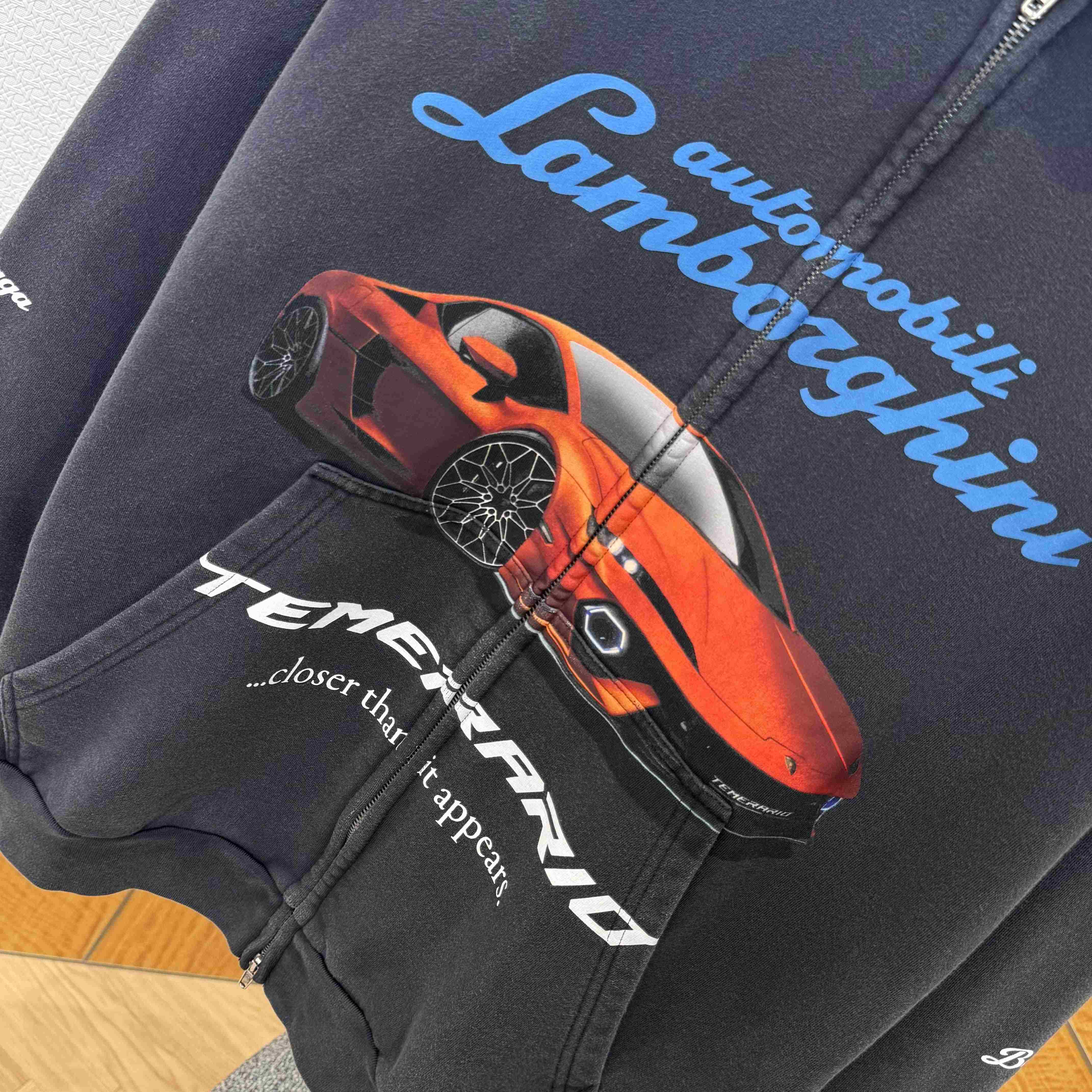 Balenciaga I Automobili Lamborghini Zip-Up Hoodie Small Fit - FashionPlug