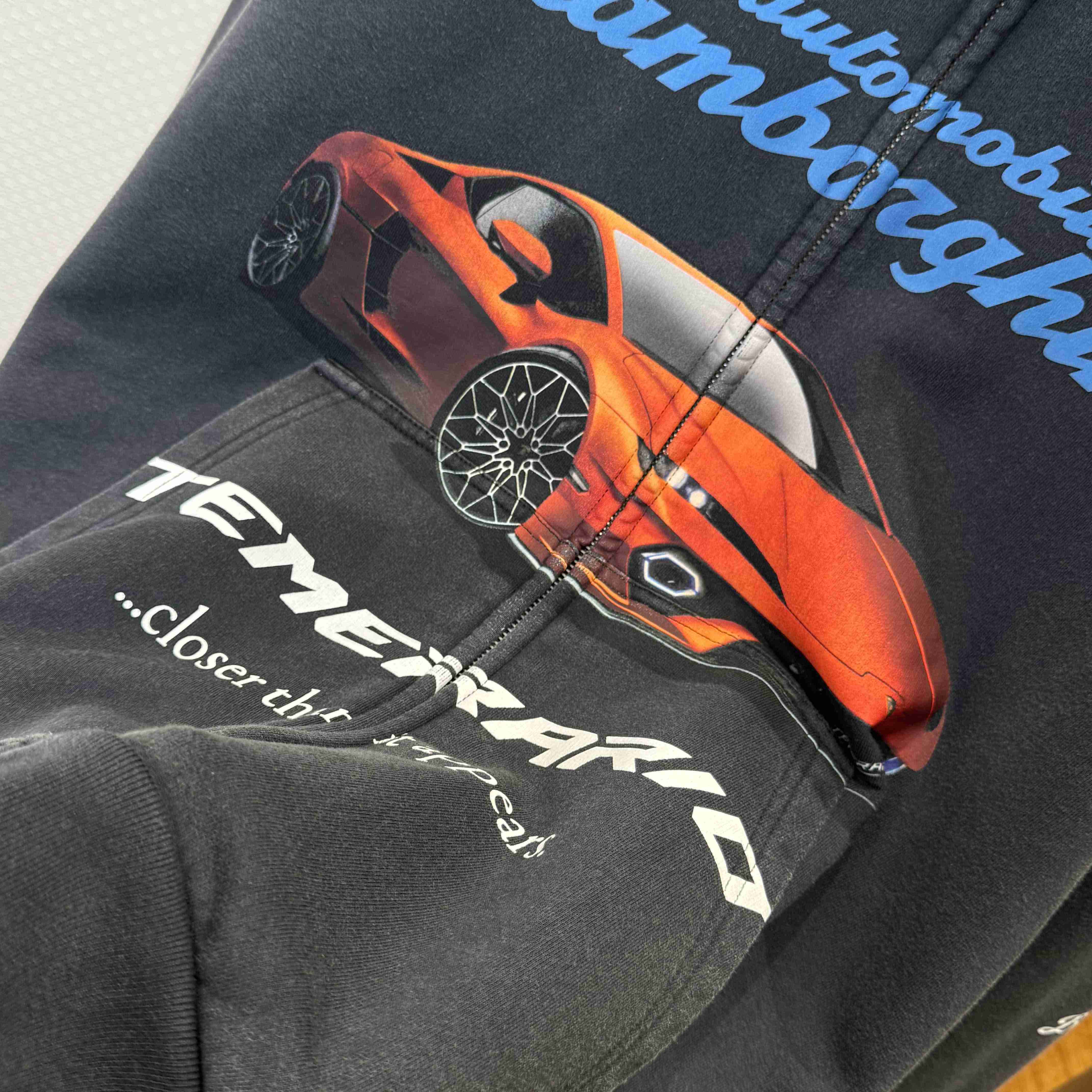 Balenciaga I Automobili Lamborghini Zip-Up Hoodie Small Fit - FashionPlug
