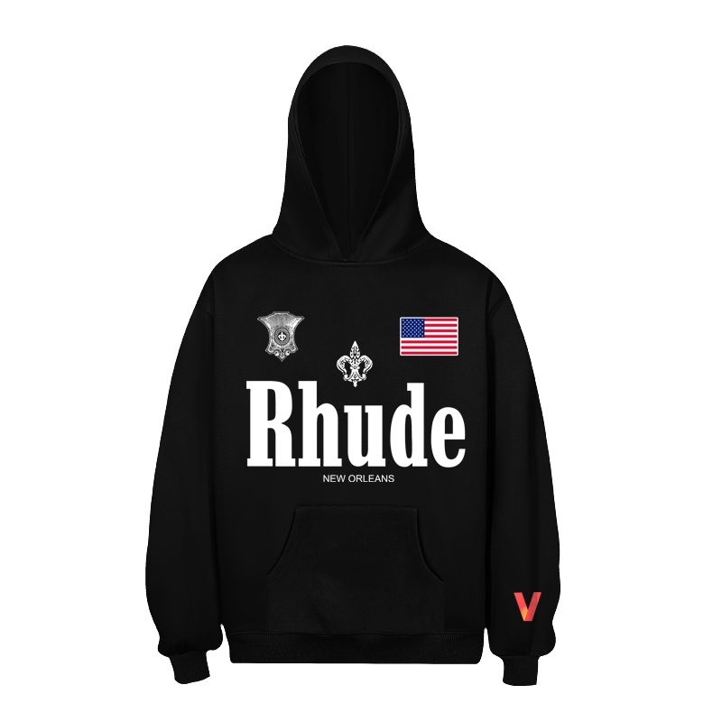 Rhude Petrol Patch Hoodie - FashionPlug