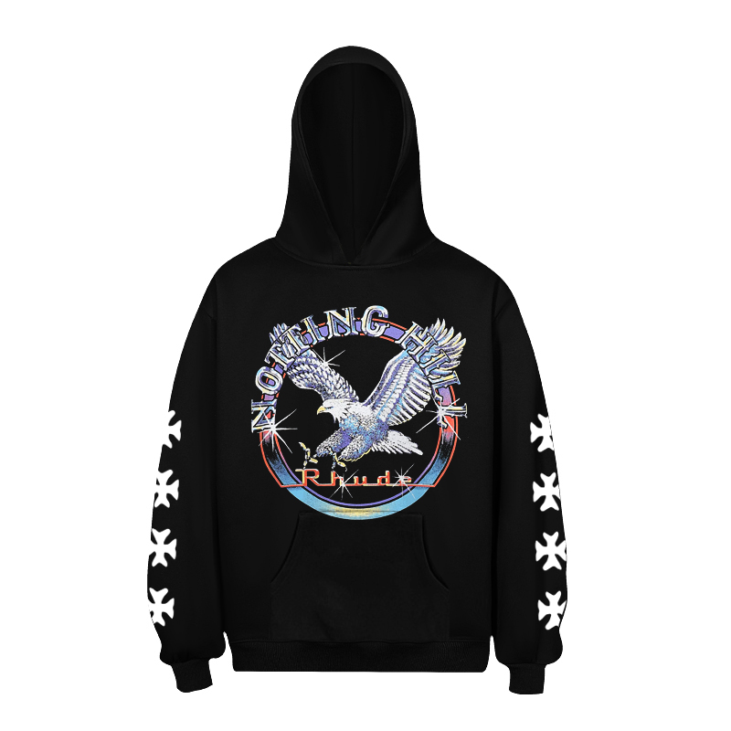 Rhude  Eagle Graphic Star-Embellished Hoodie - FashionPlug