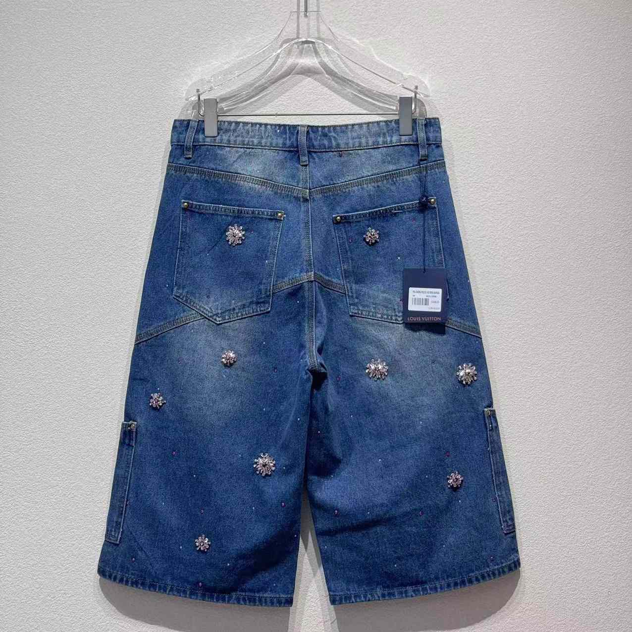 Louis Vuitton Embroidered Denim Workwear Shorts   1AILTW - FashionPlug