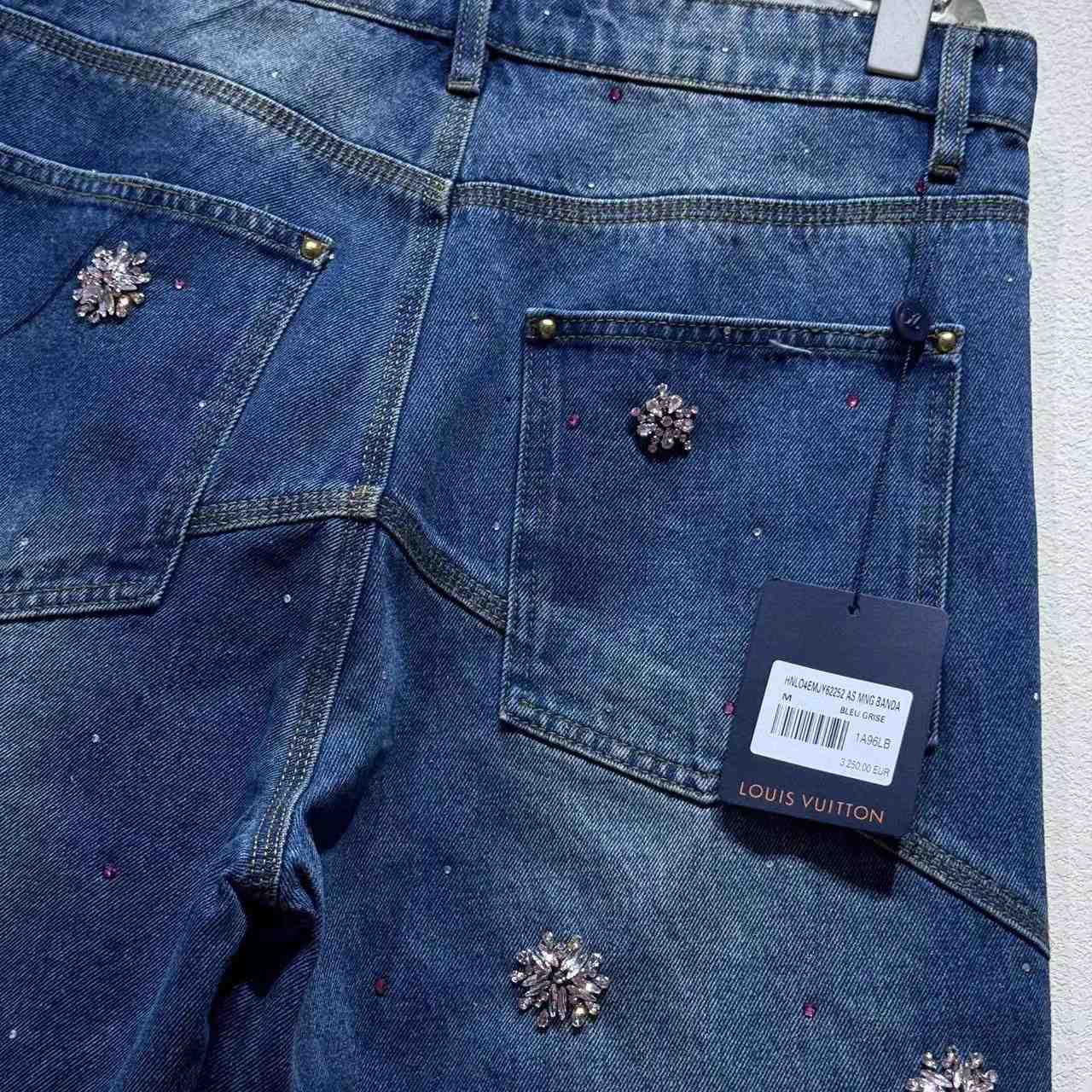 Louis Vuitton Embroidered Denim Workwear Shorts   1AILTW - FashionPlug