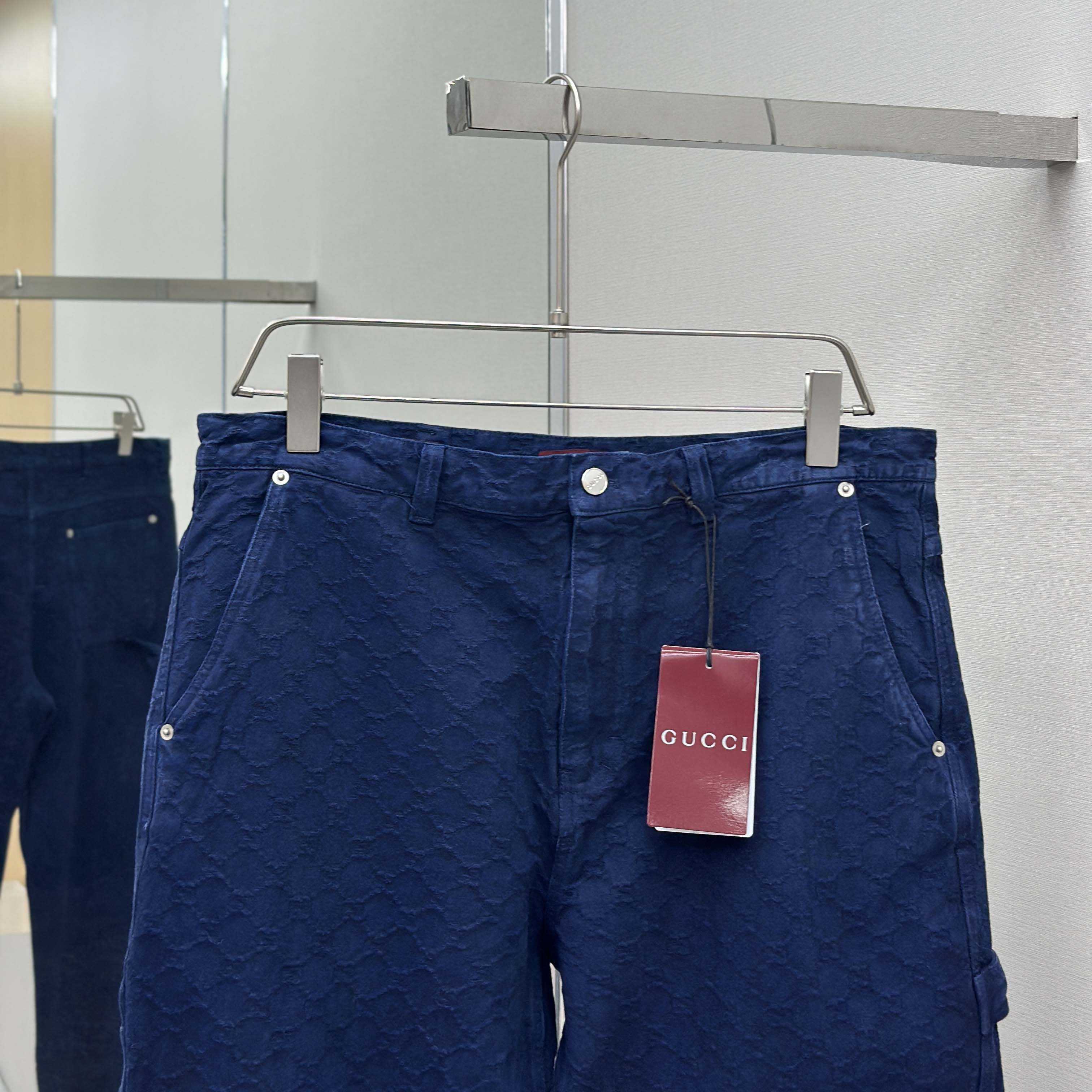 Gucci Bleached GG Cotton Denim Jacquard Pant - FashionPlug