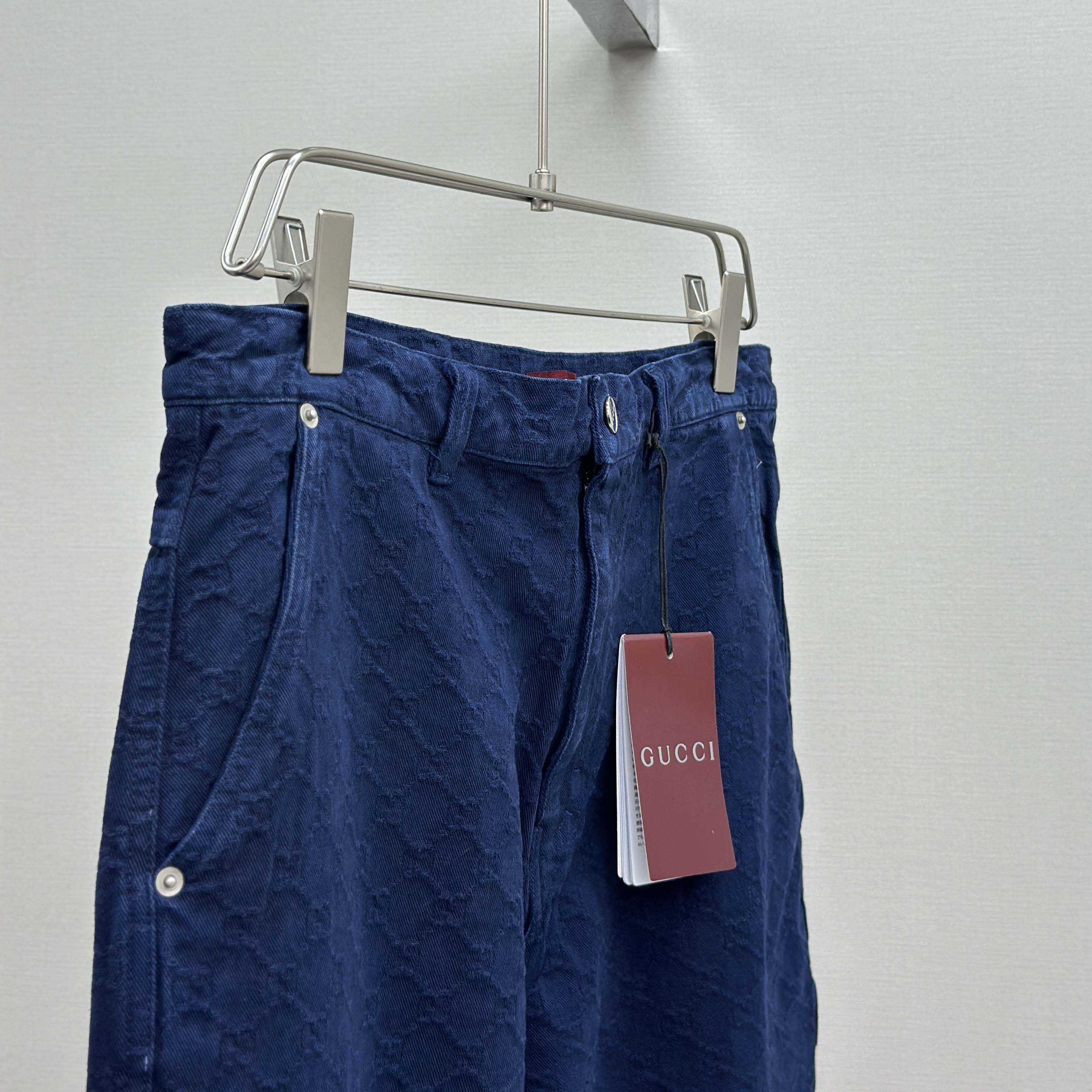 Gucci Bleached GG Cotton Denim Jacquard Pant - FashionPlug