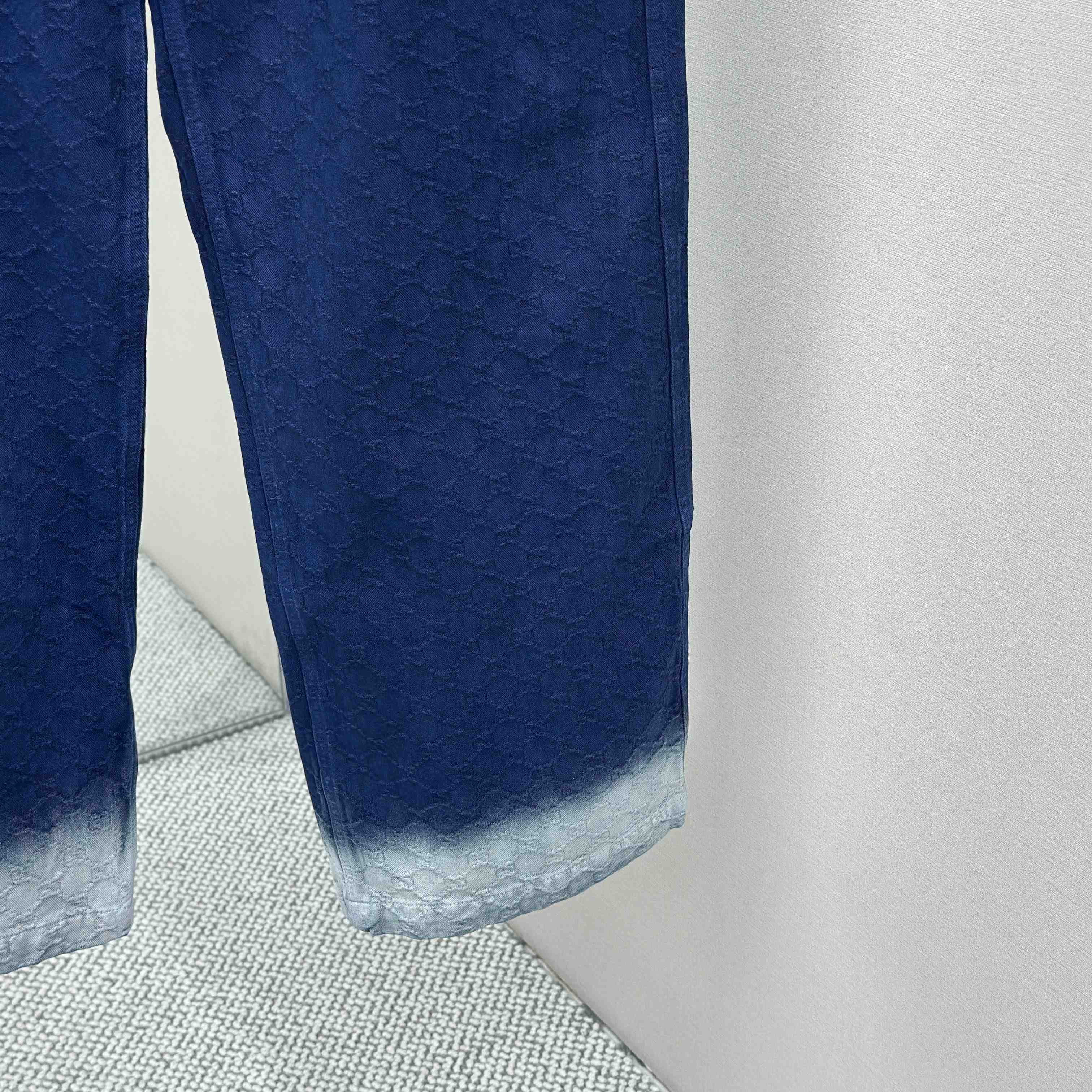 Gucci Bleached GG Cotton Denim Jacquard Pant - FashionPlug