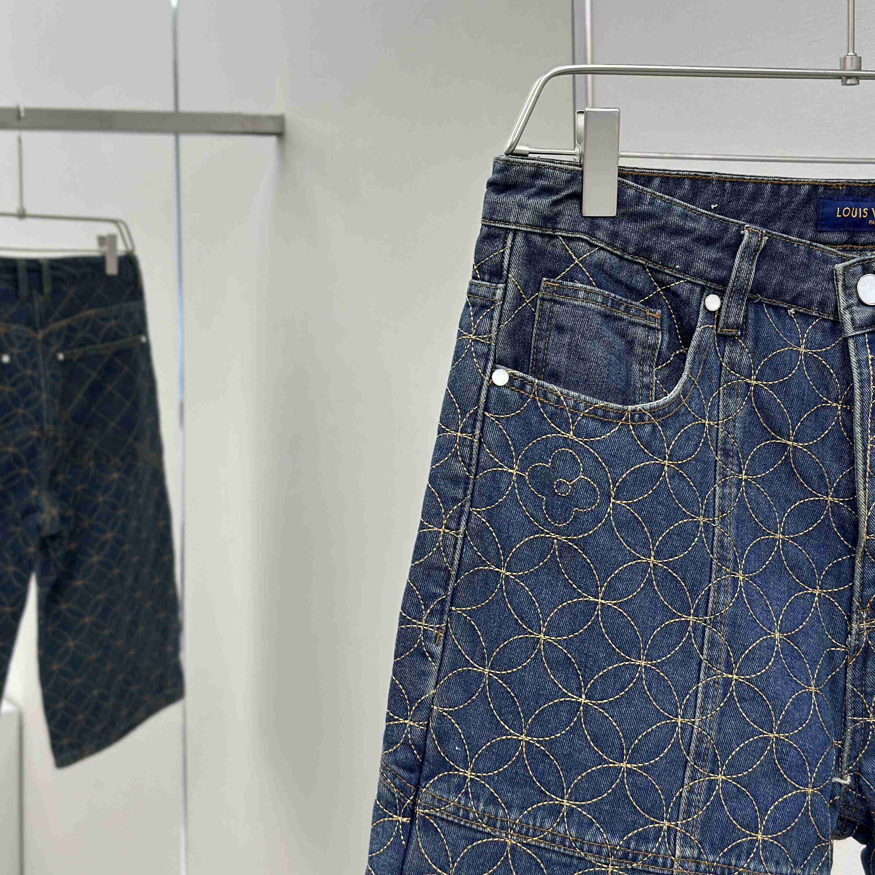 Louis Vuitton Embroidered Workwear Shorts   1AILVC - FashionPlug