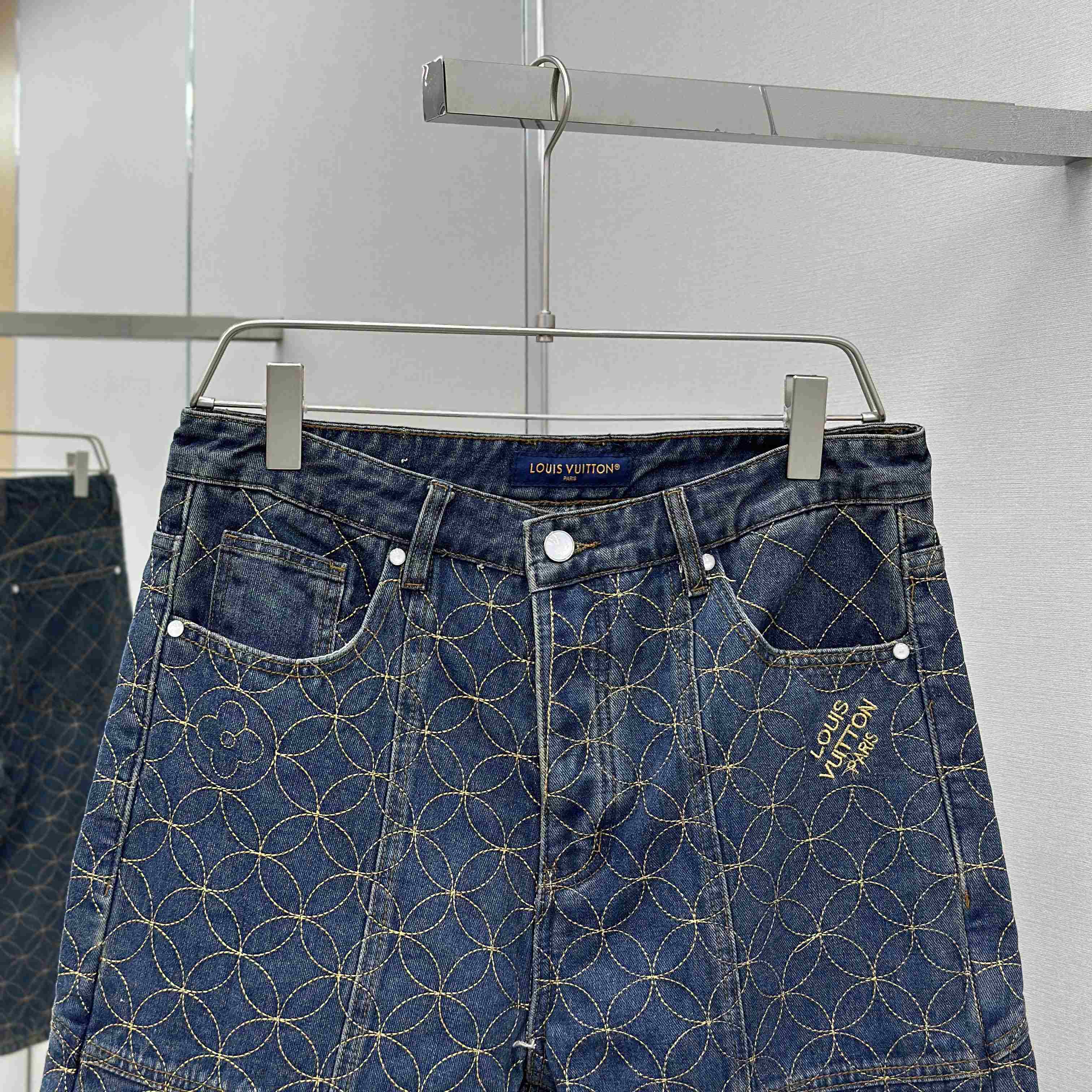 Louis Vuitton Embroidered Workwear Shorts   1AILVC - FashionPlug