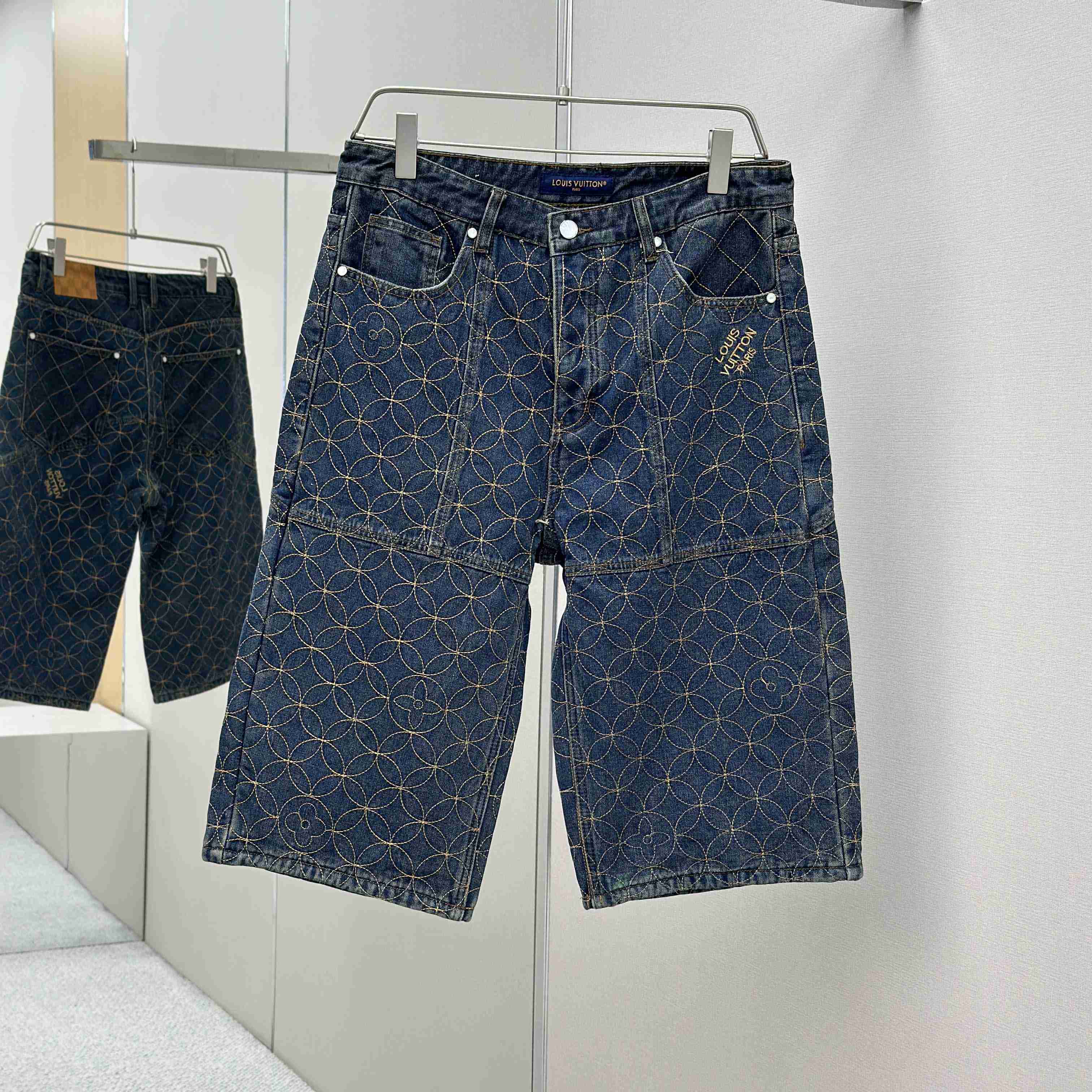 Louis Vuitton Embroidered Workwear Shorts   1AILVC - FashionPlug