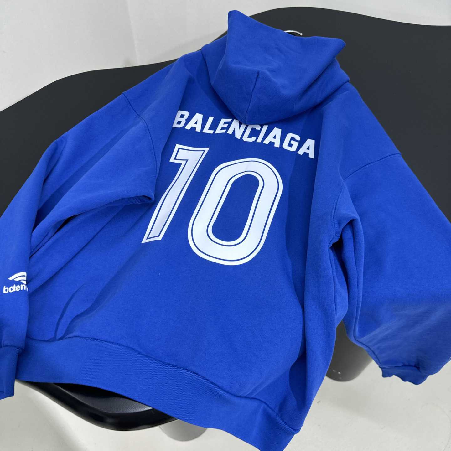 Balenciaga Paris Blue Soccer Zip-up Hoodie - FashionPlug