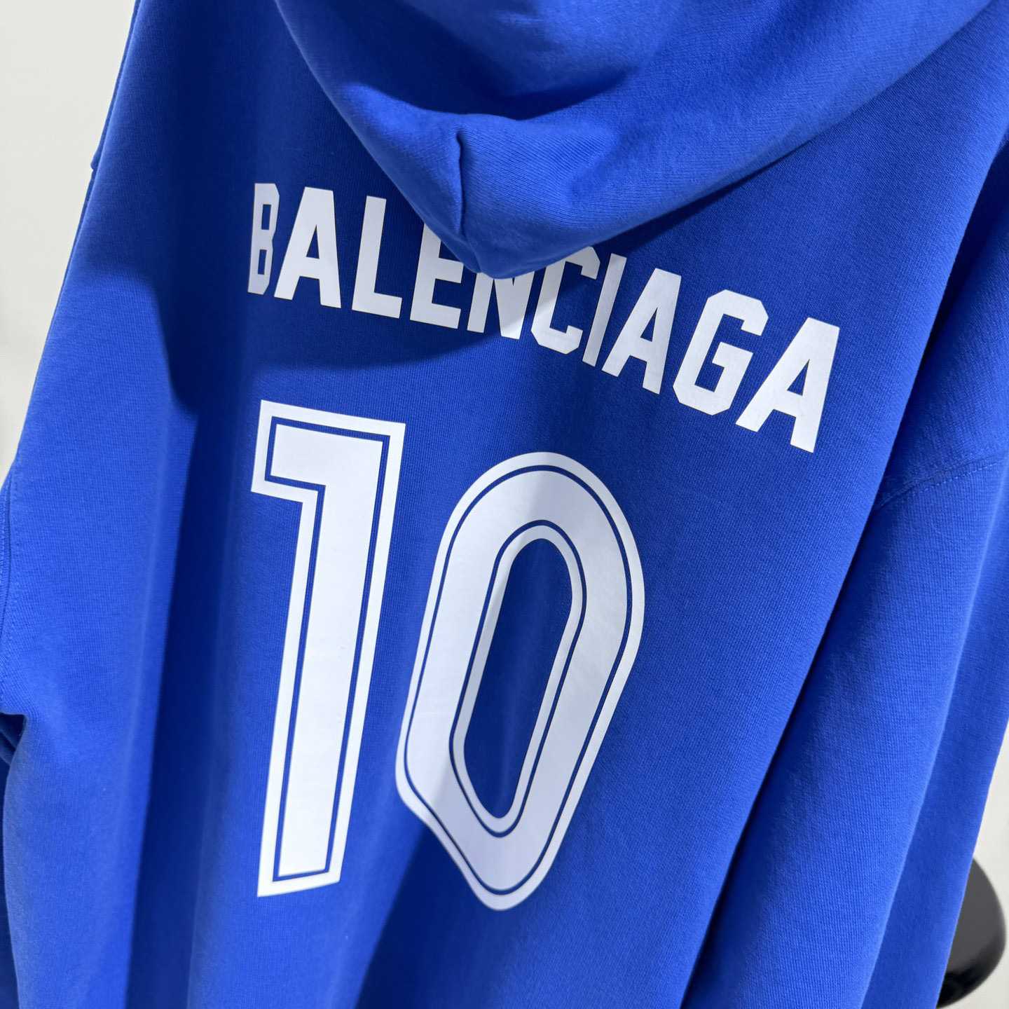 Balenciaga Paris Blue Soccer Zip-up Hoodie - FashionPlug