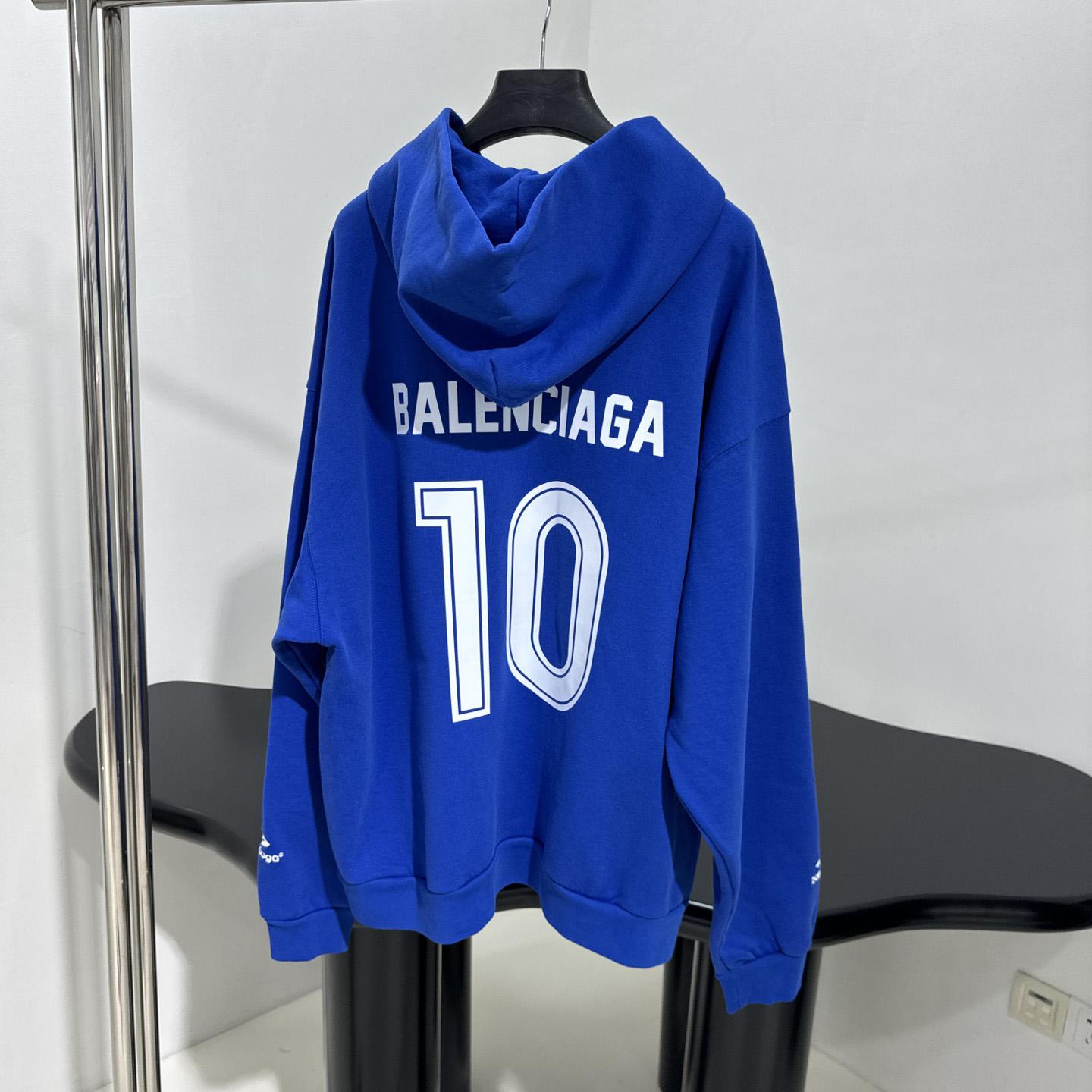 Balenciaga Paris Blue Soccer Zip-up Hoodie - FashionPlug