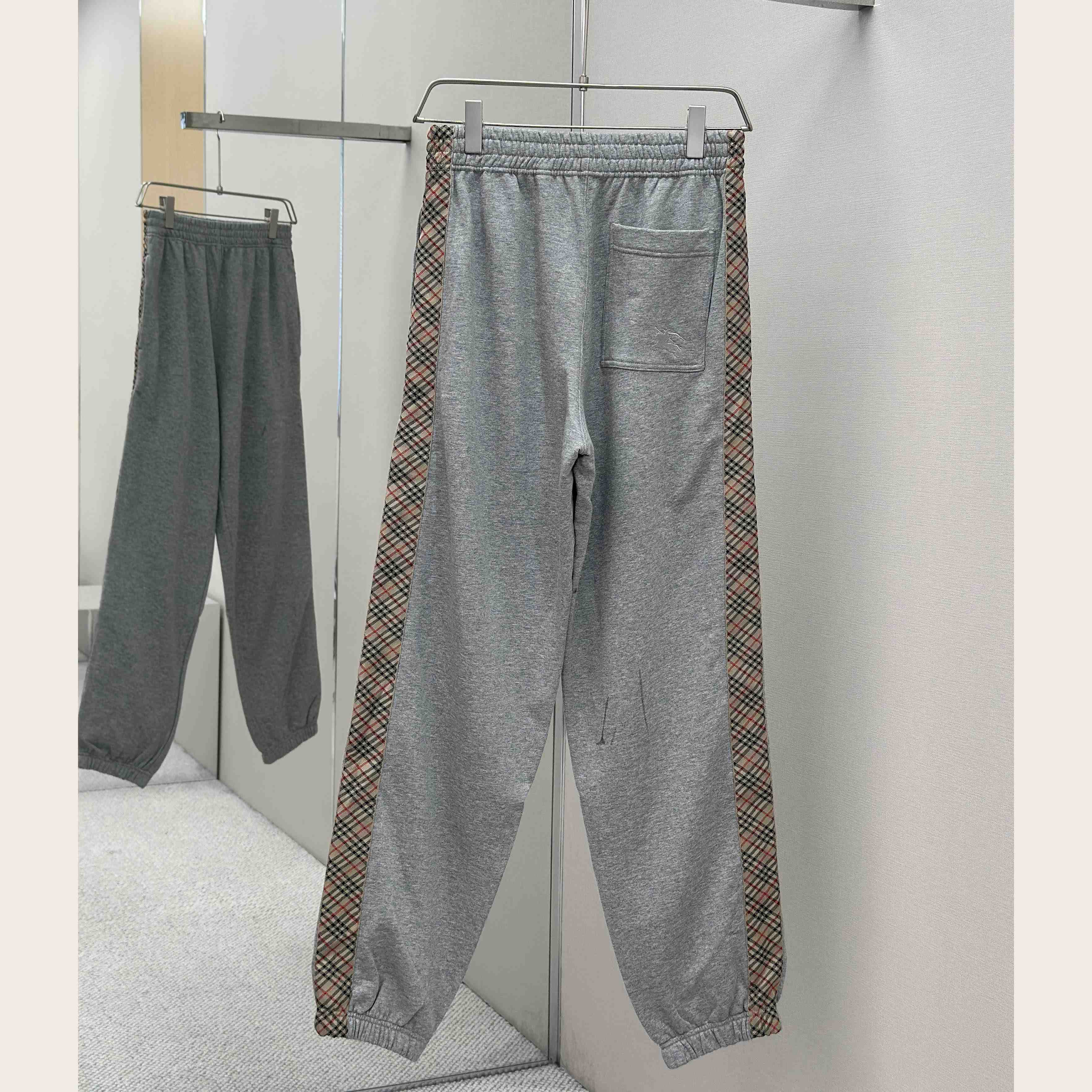 Burberry Check Trim Cotton Jogging Pants - FashionPlug