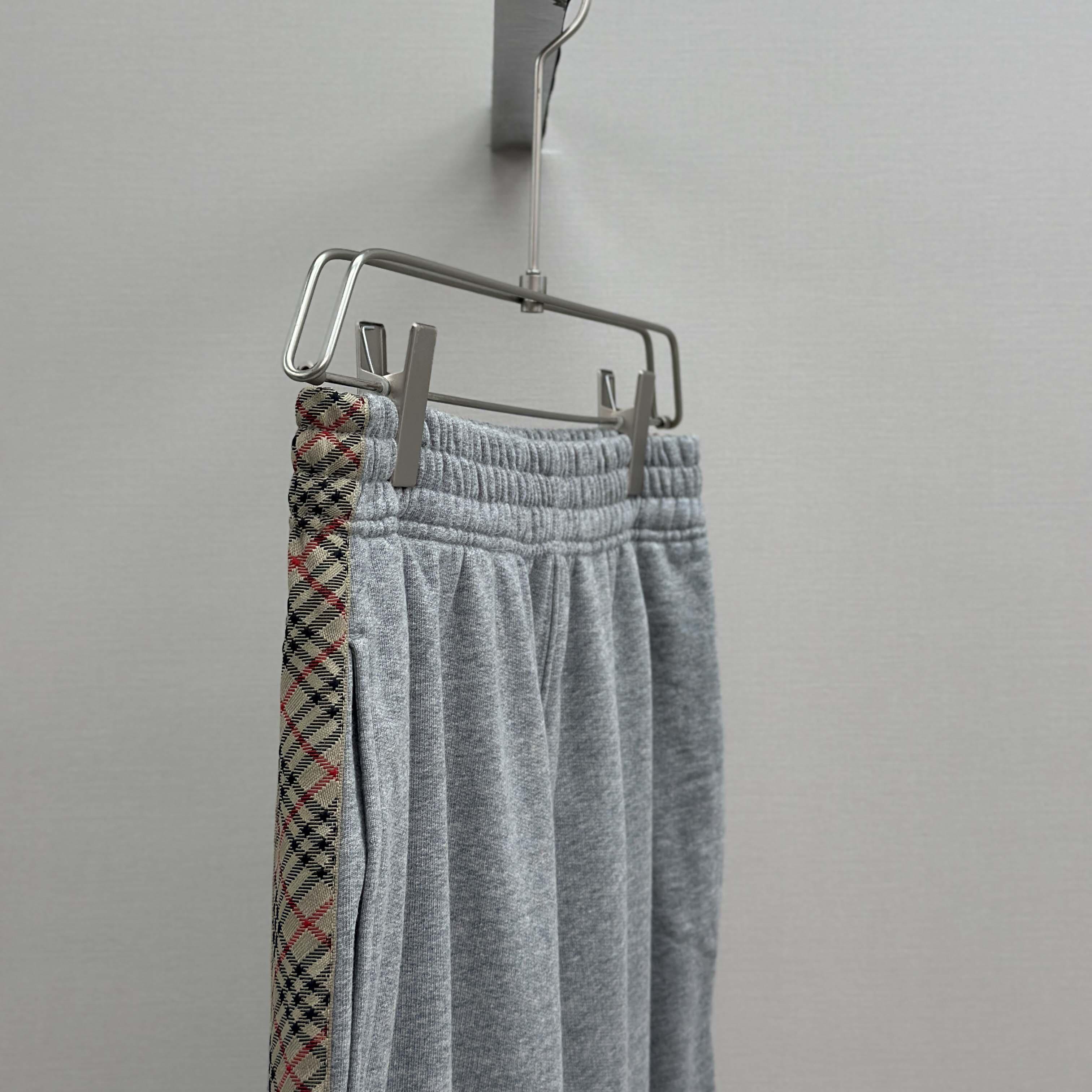 Burberry Check Trim Cotton Jogging Pants - FashionPlug